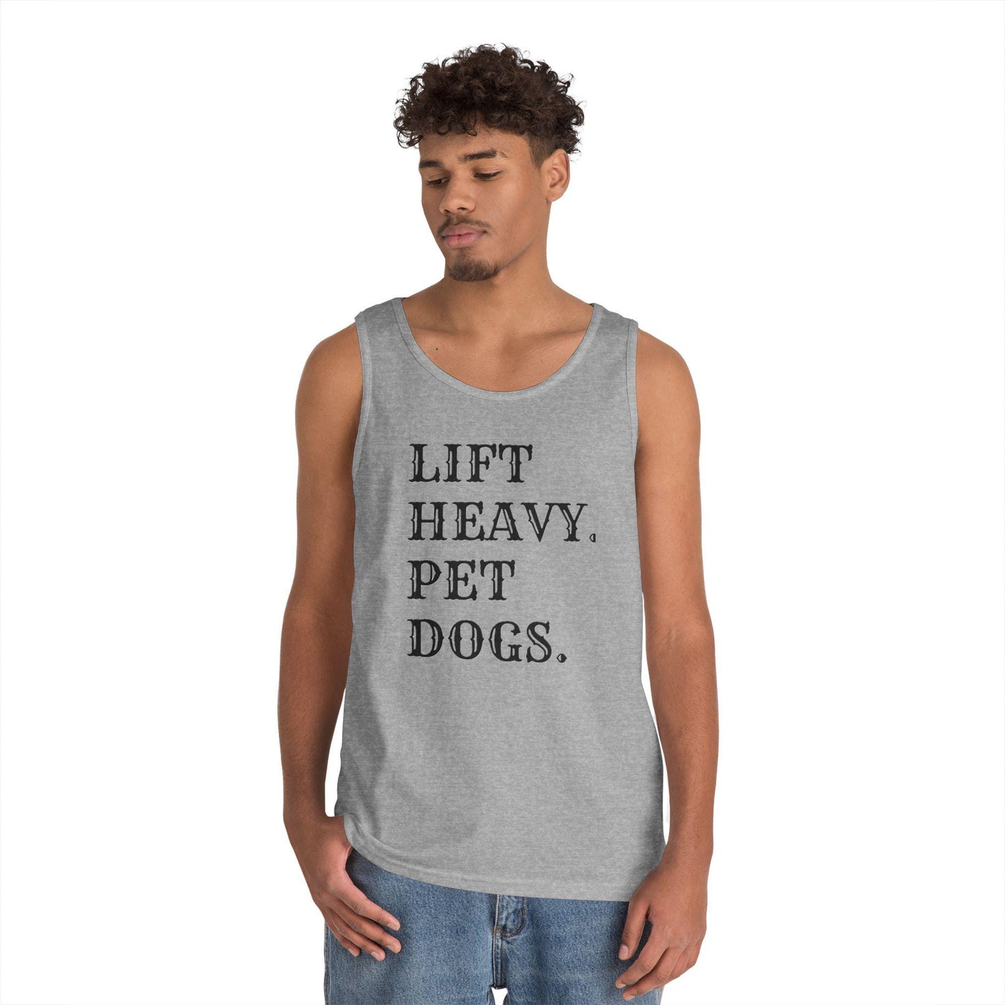 Lift Heavy Pet Dogs Tank Top, Funny Workout Shirt, Dog Lover Gift, Weightlifting Fitness Apparel, Gym Life Tank, Casual Summer Wear