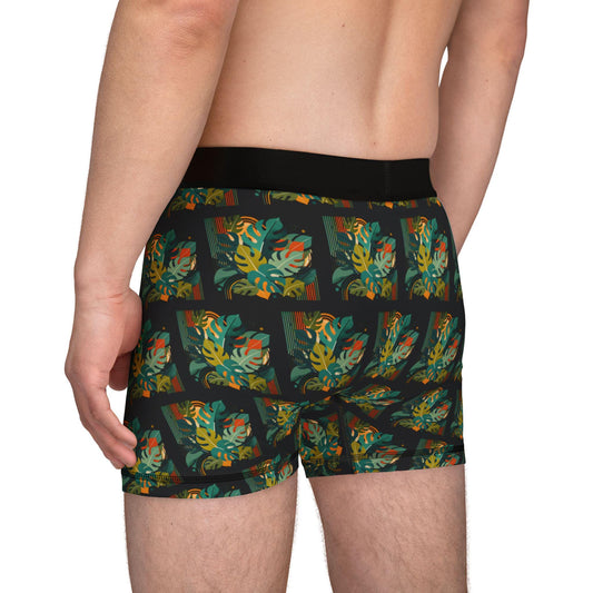 Men's Boxers, Monstera Plant Daddy Mid-Century Modern Design, Gift for Men, Sexy Soft Boxer Brief, Plant Dad Gift