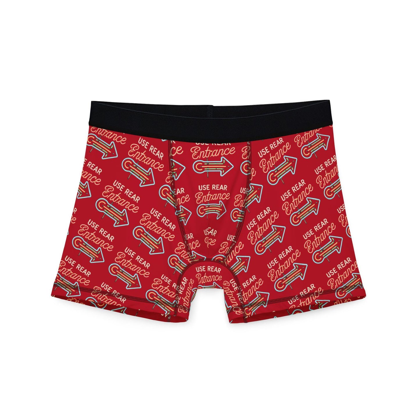 Men's Boxers, Funny Use Rear Entrance Vintage Neon Sign Design, Spicy Gift for Gay Men, LGBT Pride Accessory, Sexy Soft Boxer Brief
