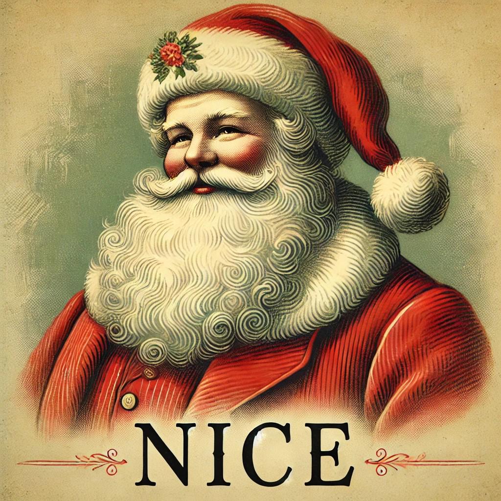 Christmas Throw Pillow Nice Santa (14"x14" Square), Holiday Home Decor, Funny Christmas Gifts