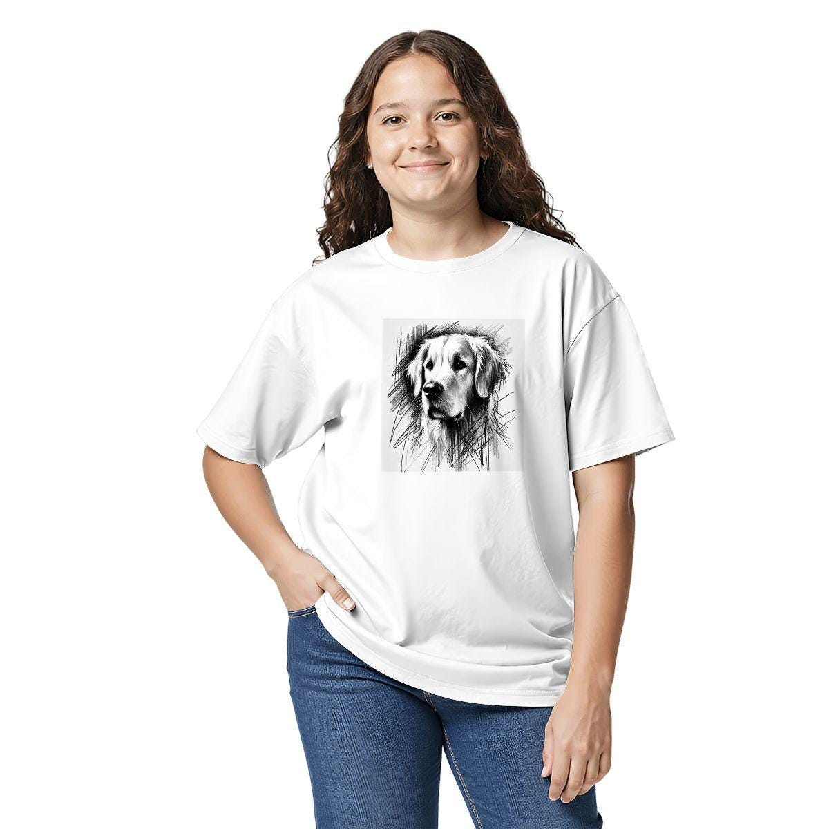 Kids Tee, Fun Golden Retriever Youth T-Shirt, Unique Birthday Gift, Casual Vacation Wear, Original Art Tee, Kid's Fashion, Back To School