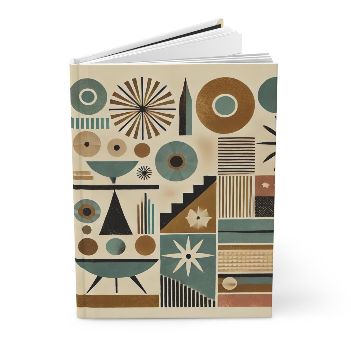 Journal Hardcover, Mid-Century Vintage Charm Notebook, Books Lovers Gift, Retro Matte Diary, Design Lovers Journal, Literature Enthusiast