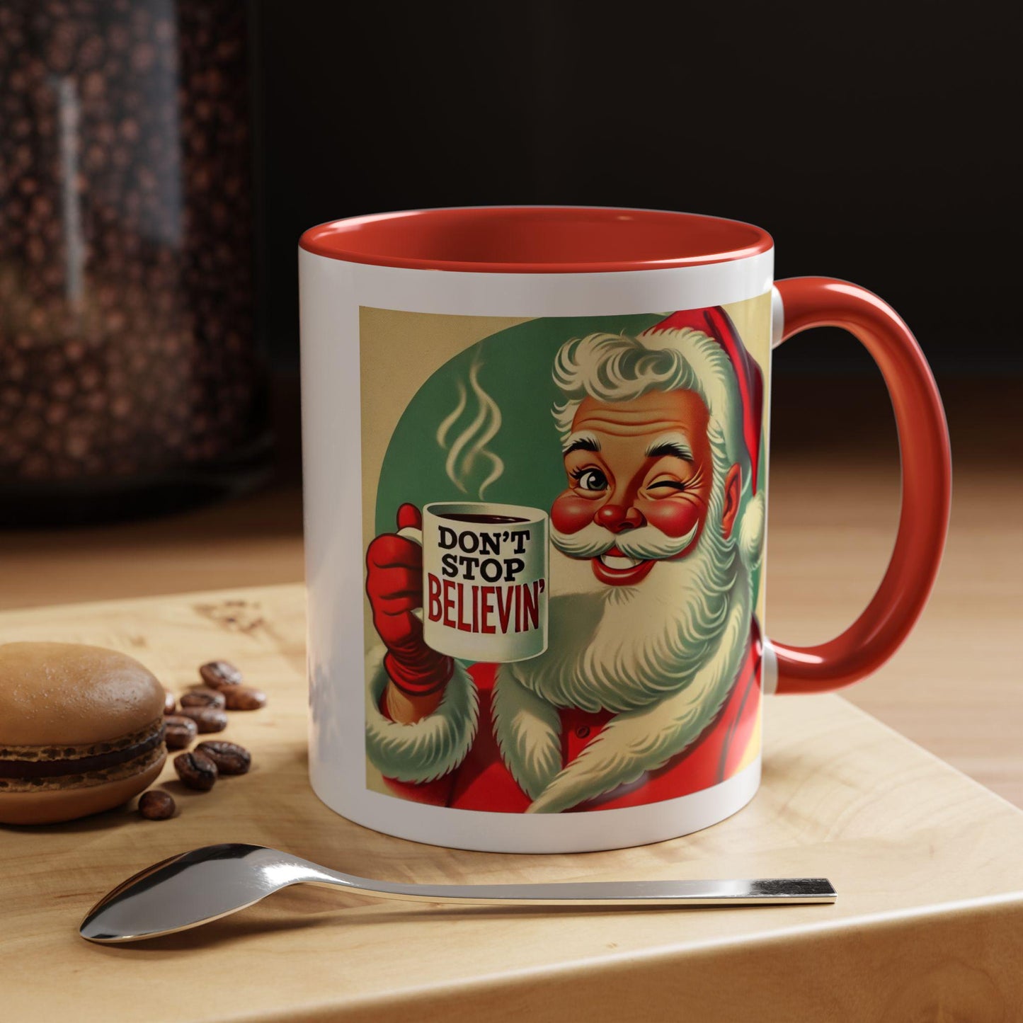 Fun Holiday Santa Coffee Mug (11oz, 15oz), Ceramic Coffee Mug, Gifts for Mom & Dad