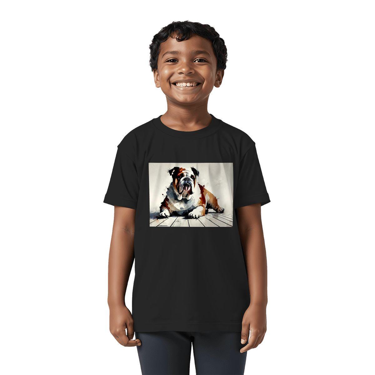 Kids Tee, Fun Youth Bulldog T-Shirt, Unique Birthday Gift, Vacation Wear, Original Art Tee, Kids Fashion, Playful Design, Back To School