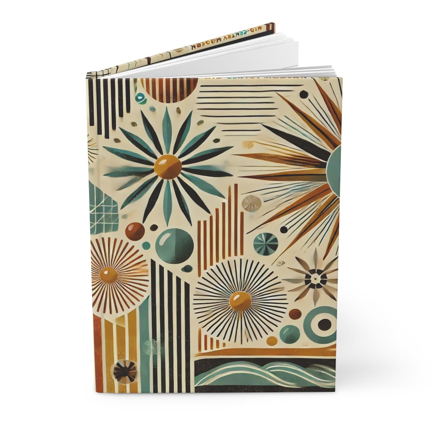 Journal Hardcover, Mid-Century Vintage Charm Notebook, Books Lovers Gift, Retro Matte Diary, Design Lovers Journal, Literature Enthusiast