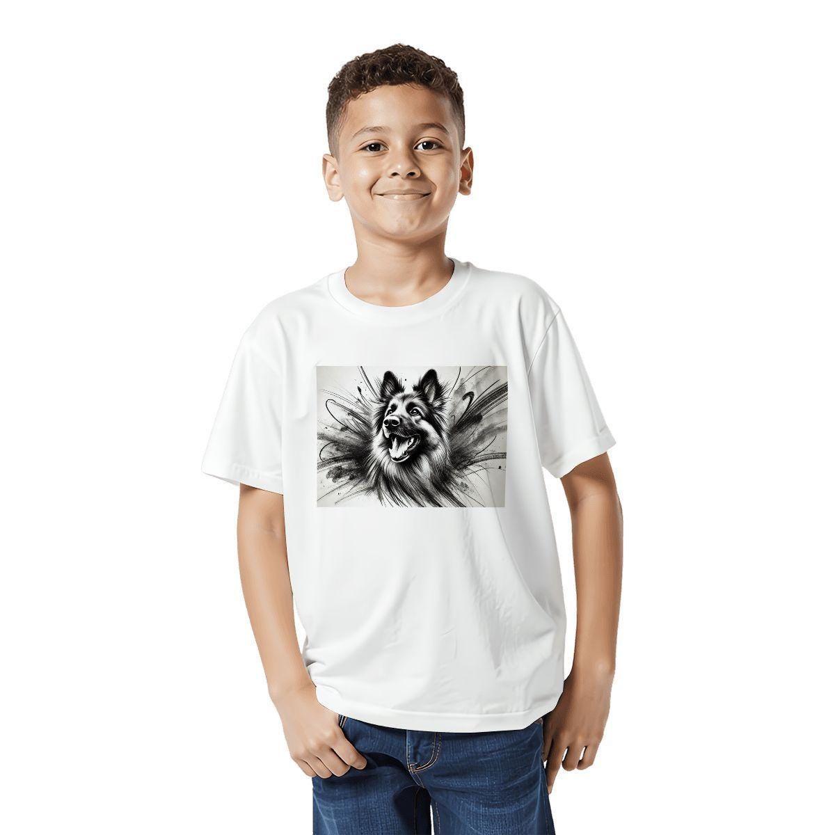 Kids Tee, Fun German Shepherd Youth T-Shirt, Unique Birthday Gift, Casual Vacation Wear, Original Art Tee, Kid's Fashion, Back To School