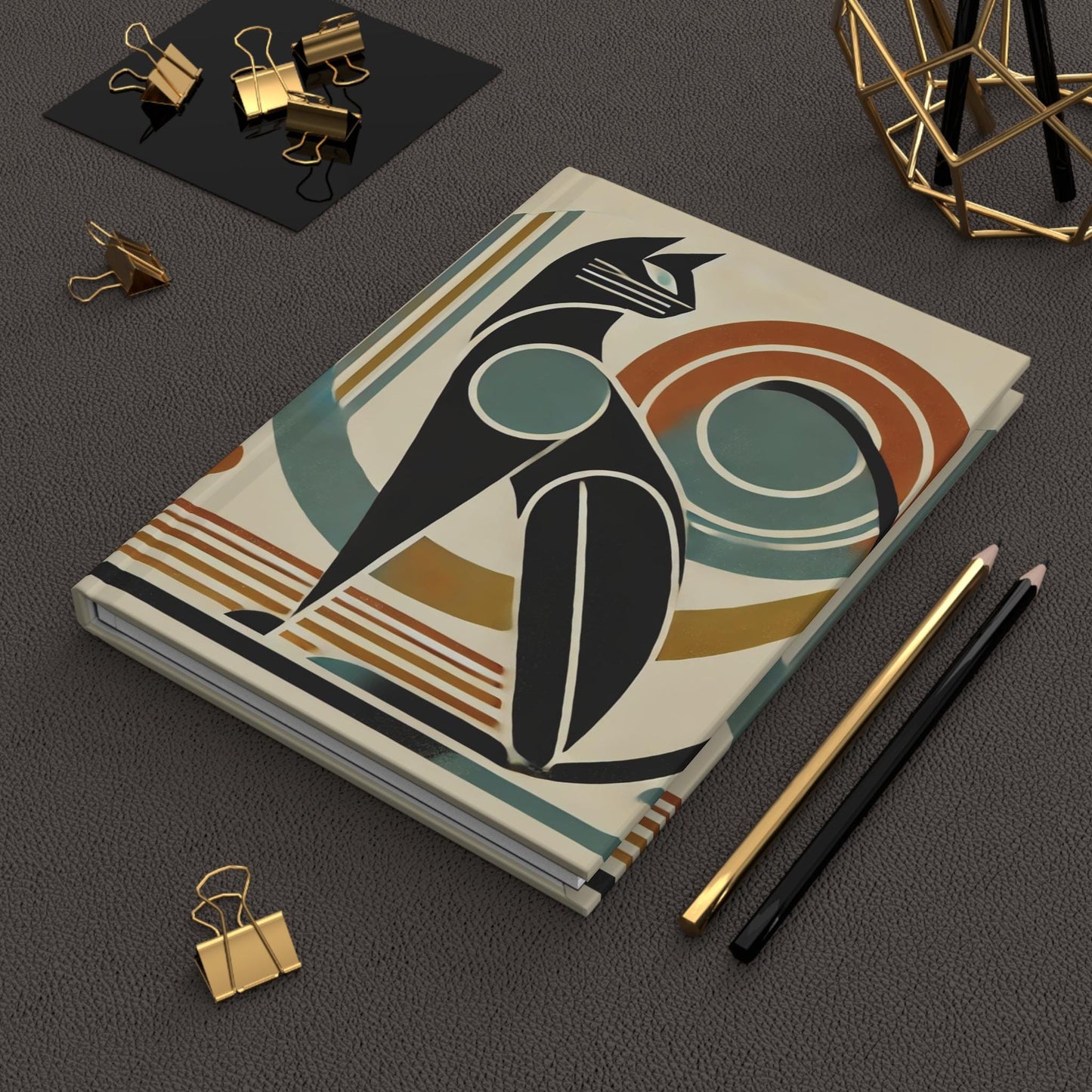 Cat Hardcover Journal, Mid-Century Vintage Charm Notebook, Books Lovers Gift, Retro Matte Diary, Cat Lovers Journal, Literature Enthusiast