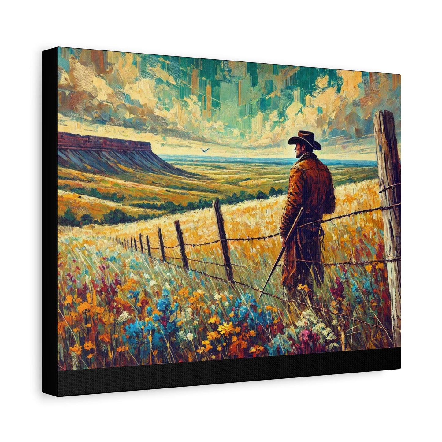 Original Impressionist Hill Country Canvas Print, Matte Stretched Art, 7 Sizes Available, Wall Decor, Landscape Painting, Home Office Decor