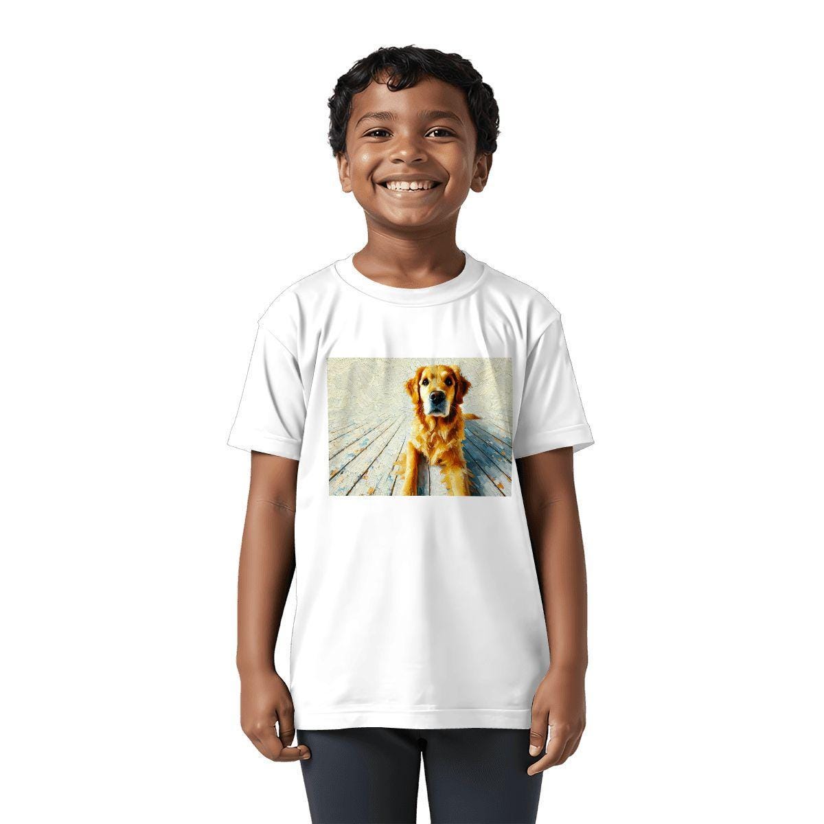 Kids Tee, Fun Golden Retriever Youth T-Shirt, Unique Birthday Gift, Casual Vacation Wear, Original Art Tee, Kid's Fashion, Back To School