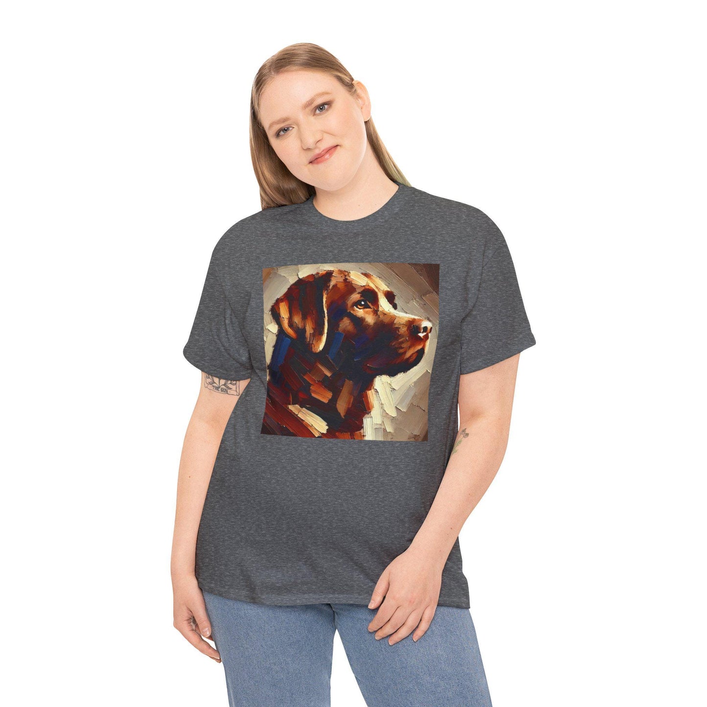 Dog Tee, Labrador Retriever Impressionist Design, Unisex LGBT Dog Lover Gift, Gay Graphic Top, Unisex Heavy Cotton T-shirt, 7 Colors 8 Sizes