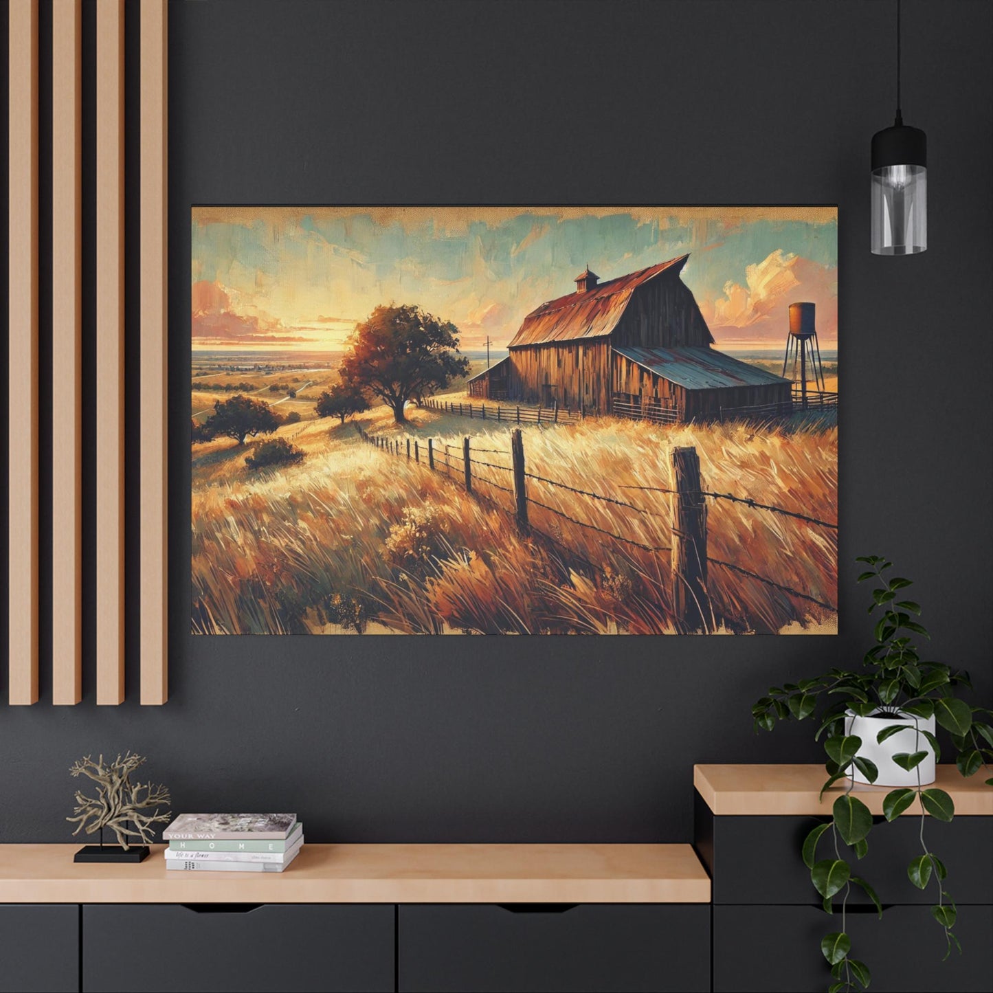 Original Texas Hill Country Barn Canvas Print, Matte Stretched Art, 7 Sizes Available, Wall Decor, Landscape Painting, Home Office Decor