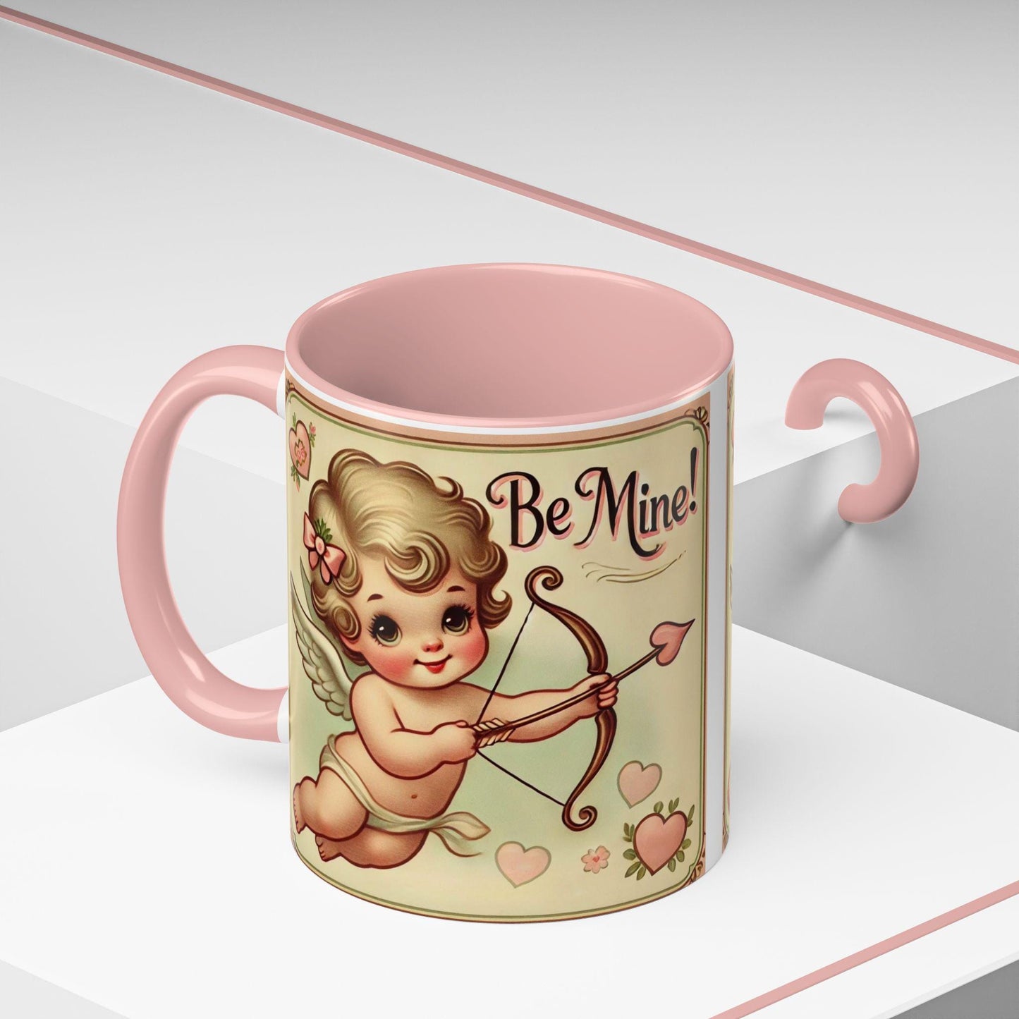 Cute Valentine's Day Gift Coffee Mug (11oz, 15oz), Ceramic Coffee Mug for Girlfriend Boyfriend, Cupid, Valentines Day, Sweetheart Gift