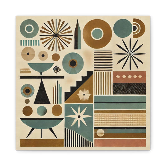 Canvas Print, Mid-Century Modern Sputnik, Housewarming or Birthday Gift, Retro Vintage Charm, Wall Art Decor, Matte Canvas