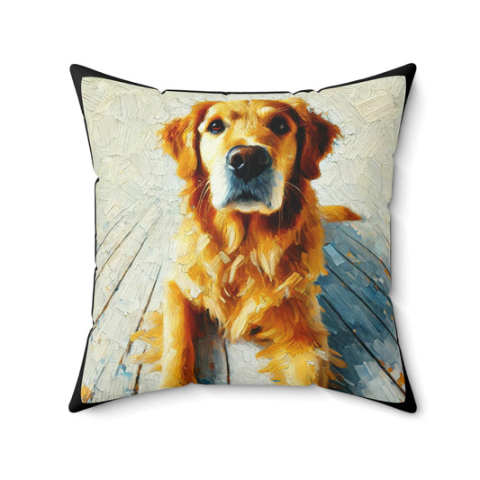 Pillow Golden Retriever Modern Impressionist Design, LGBT Housewarming, Modern Art, Soft Throw Pillow, Chic Home Decor, Gay Dog Lover Gift