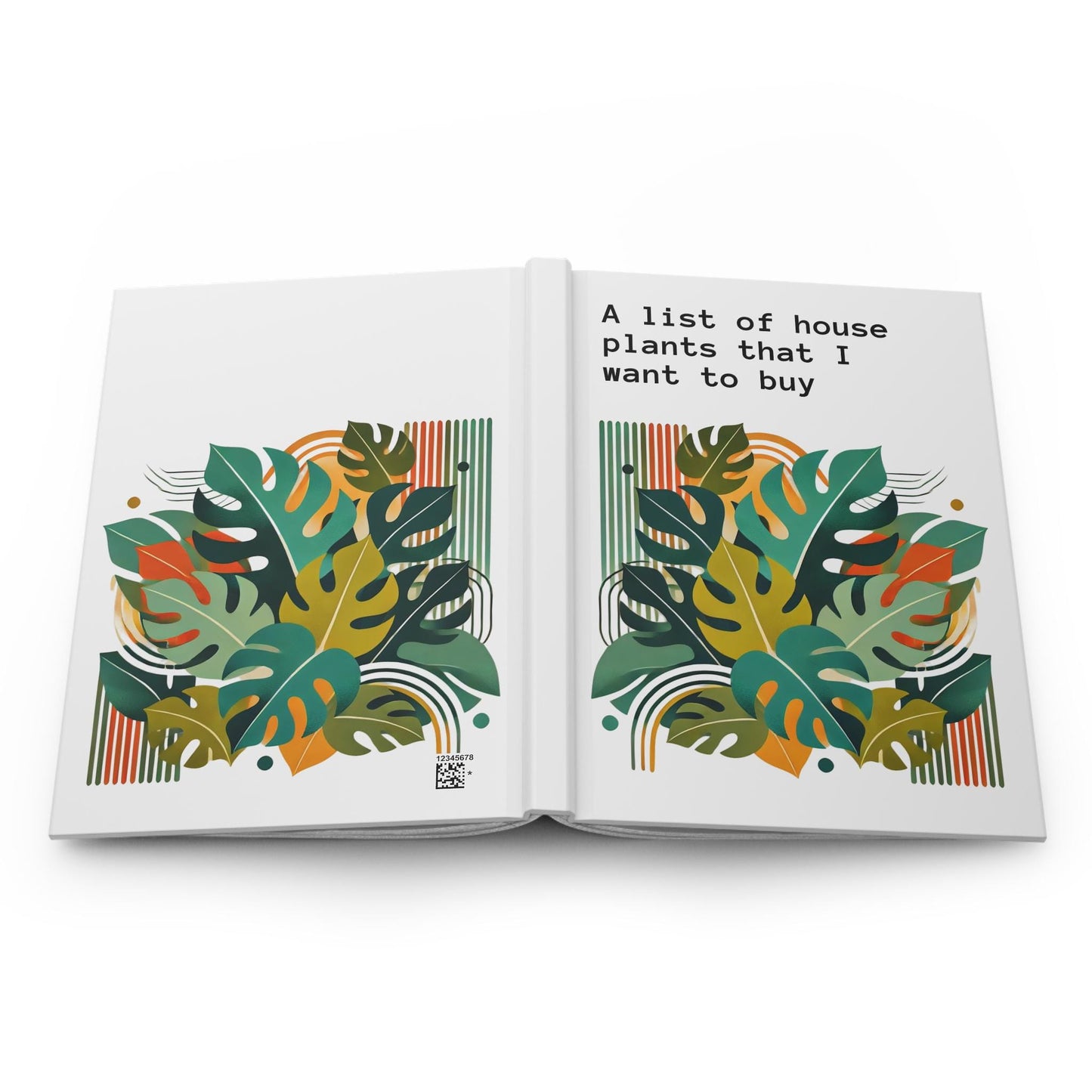 Journal Hardcover, Funny House Plants Mid-Century Modern Design Matte Journal, Humorous Notebook Gift, Retro Art Diary