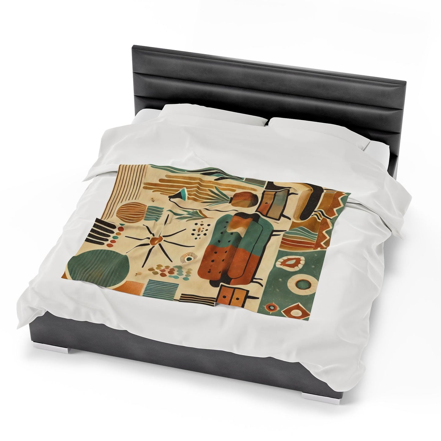 Plush Blanket, Mid-Century Modern Design, Soft Fleece Throw, Housewarming Gift, Chic Home Decor, Bauhaus Theme, Warm Bedding