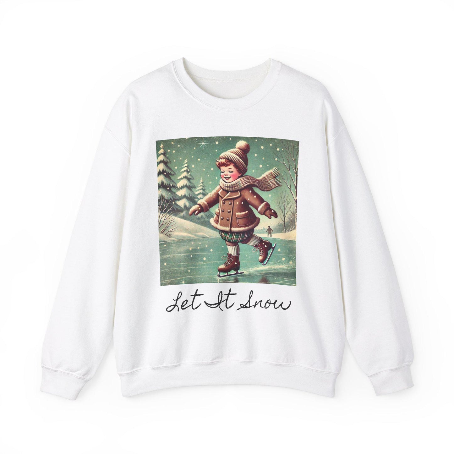 Christmas Unisex Heavy Blend™ Sweatshirt, Let It Snow, Ice Skating, Cute Gift for Partner