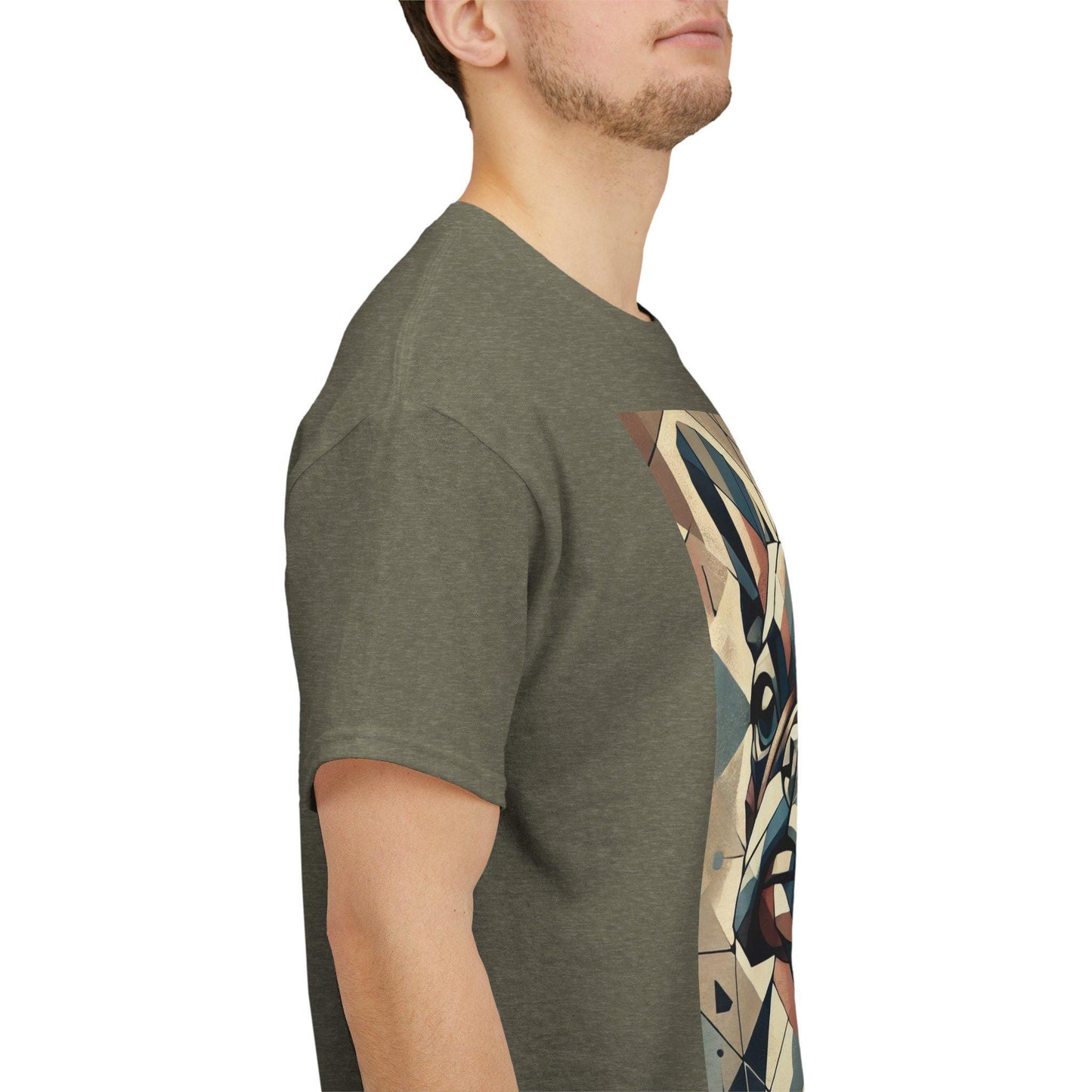 Dog Tee, French Bulldog Modern Cubist Design, Unisex LGBT Frenchie Dog Lover Gift, Gay Graphic Top, Unisex Heavy Cotton T-shirt, 7 Colors