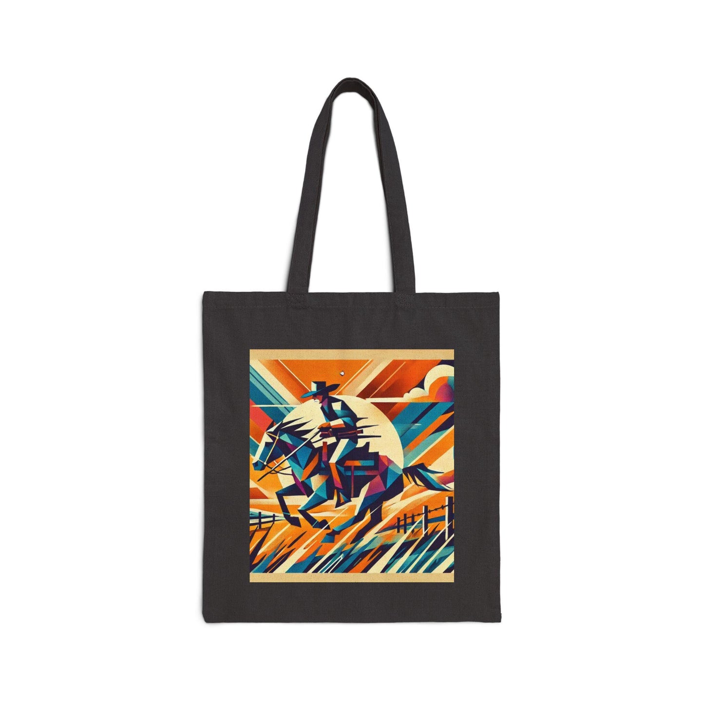 Canvas Tote Bag, Modern Southwestern Cowboy Horse Rider Design, LGBT Eco-Friendly Bag, Queer Book Lover Gift, Reusable Grocery Bag