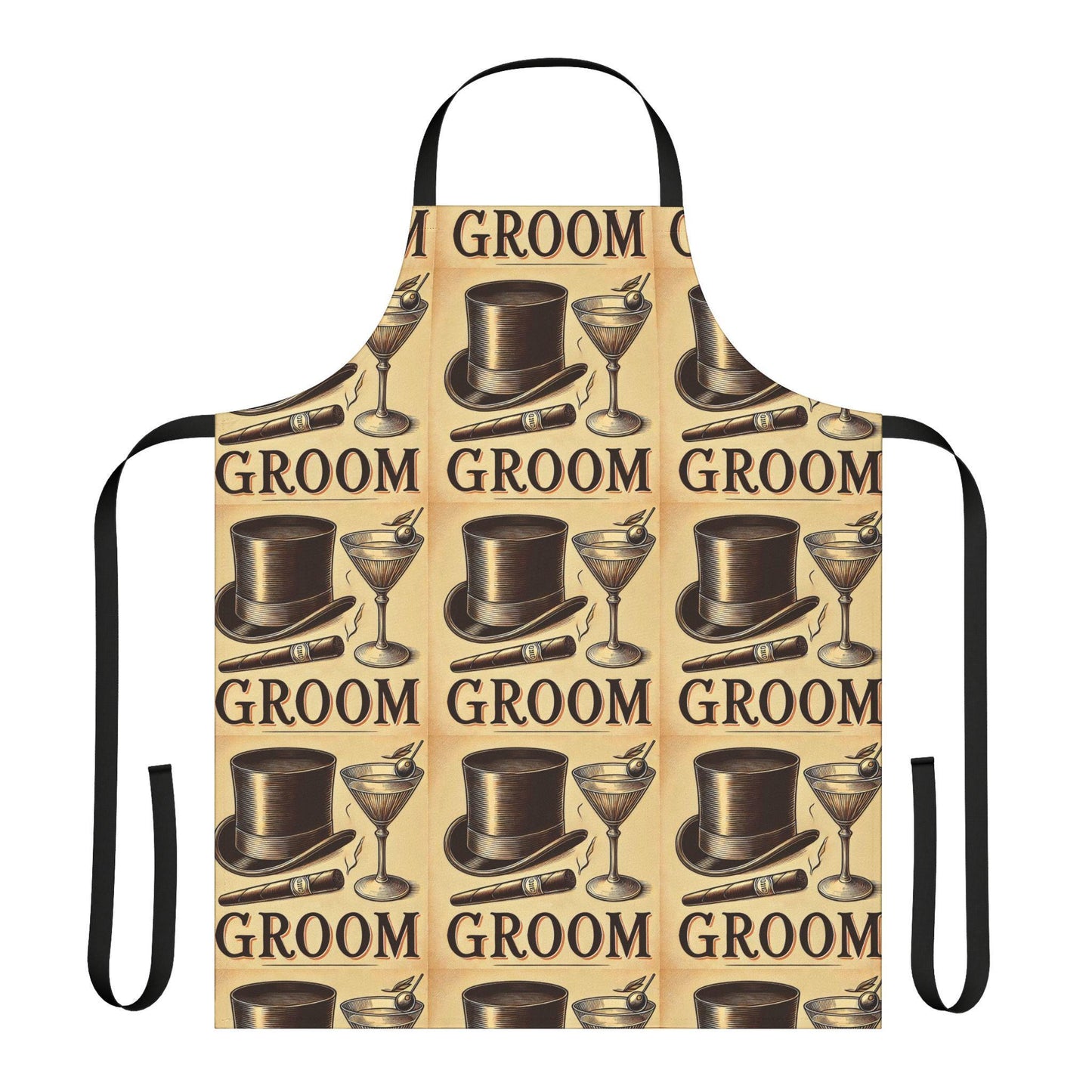 Groom Gift BBQ Apron, 5-Color Straps to Choose From, Wedding Gifts, Grilling, Kiss the Cook, Newlyweds