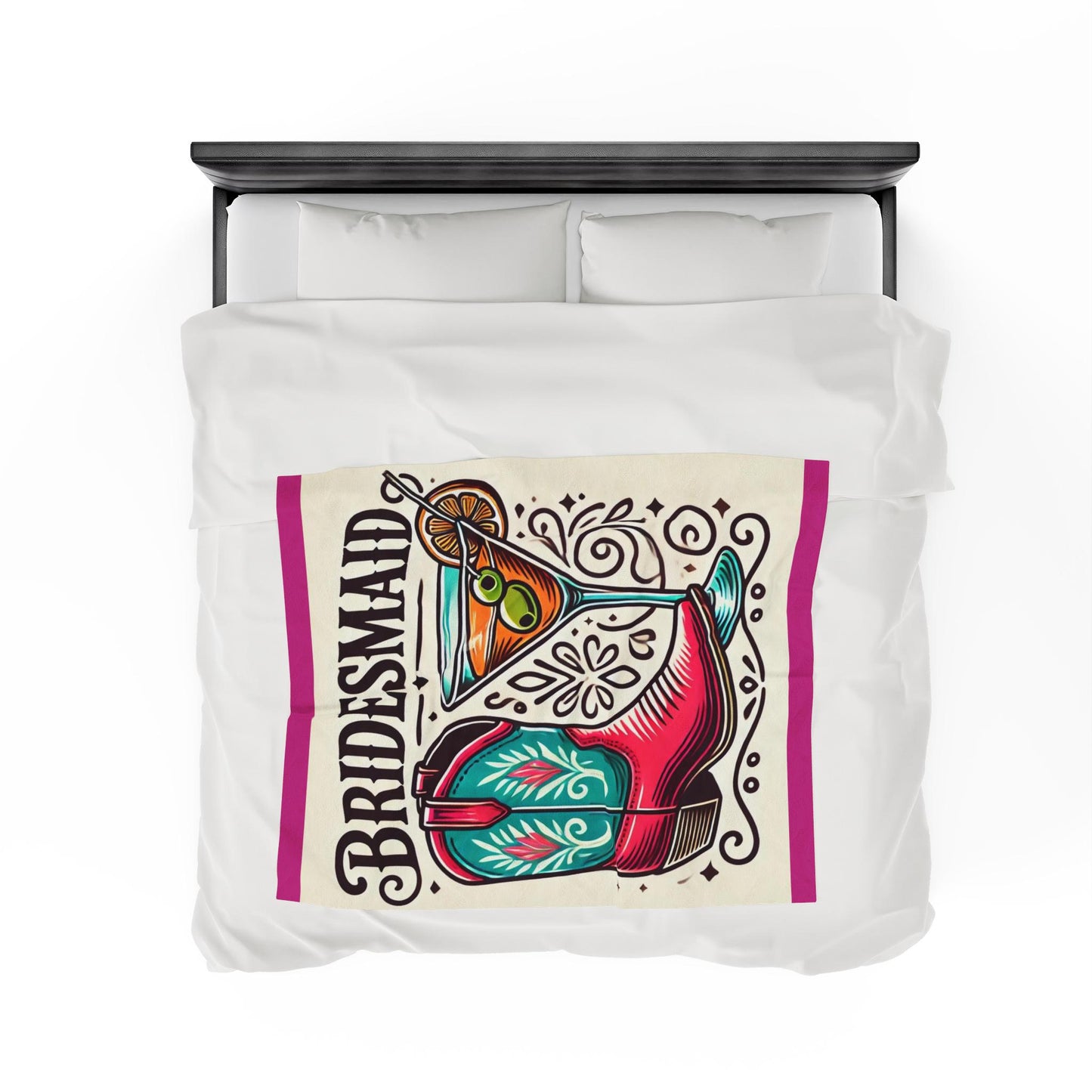 Velveteen Plush Blanket, Bridesmaid Wedding Party Gift, Cozy Rustic Decor, Soft Throw Blanket, Warm Fleece Bedding, Bachelorette