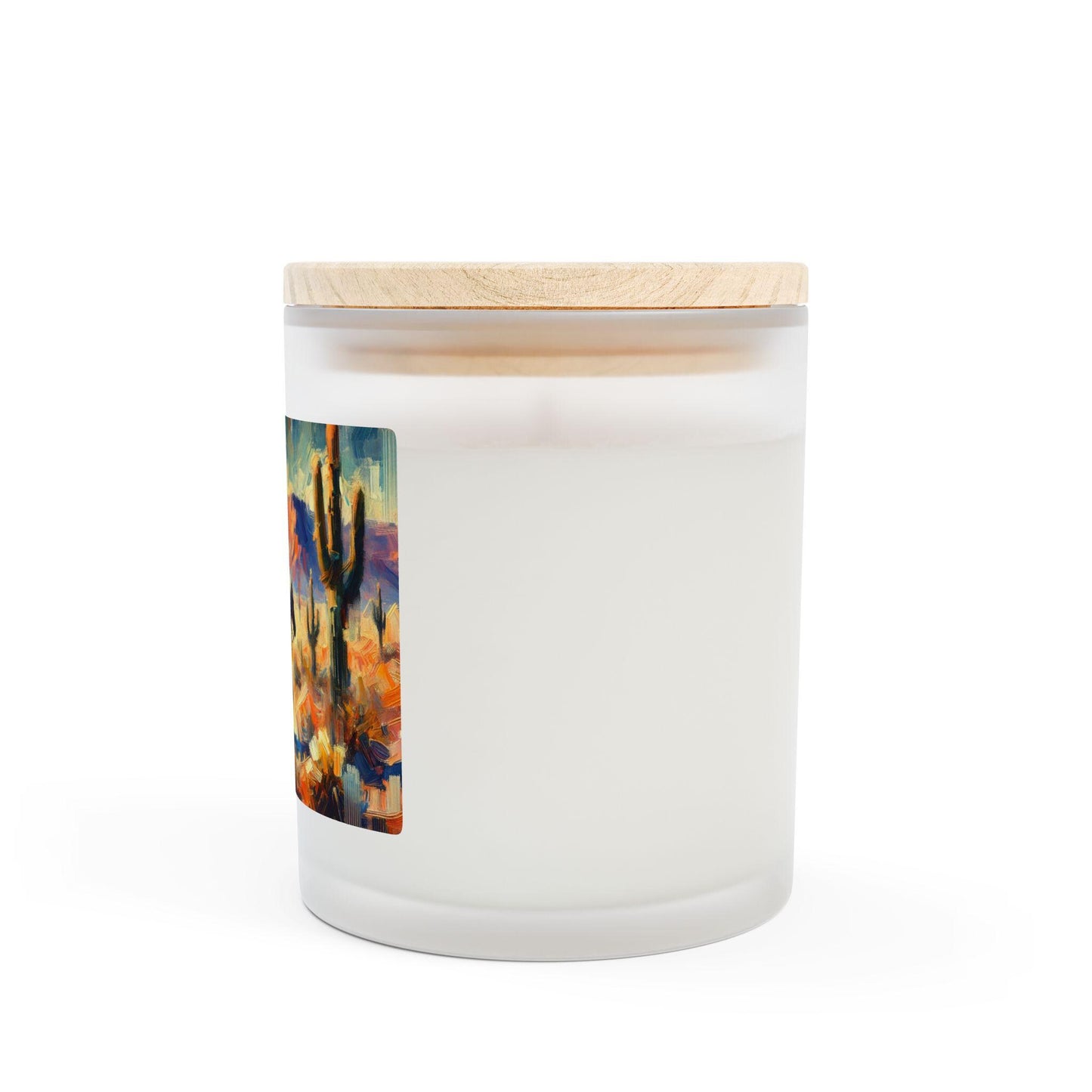 Frosted Glass Candle 11oz, Desert Rider Modern Southwestern Design, Relaxing Soy Candle, Chic Housewarming Gift, Home Decor, Aromatherapy