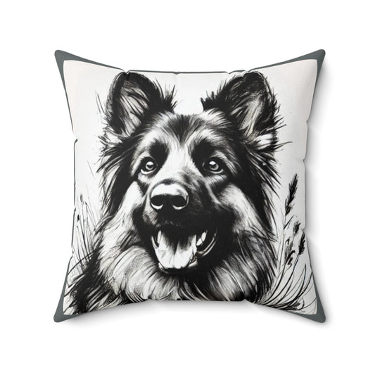 Pillow German Shepherd Modern Art Charcoal Sketch Design, Unique Housewarming Gift, Soft Throw Pillow, Chic Home Decor, Dog Lover Gift