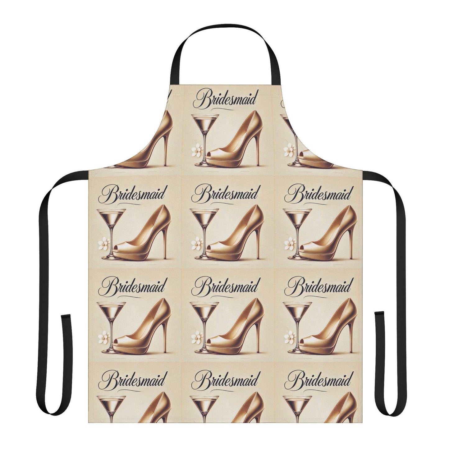 Bridesmaid Gift Apron, 5-Color Straps to Choose From, Wedding Party Gifts, Kiss the Cook, Newlyweds