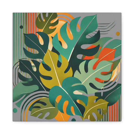 Monstera Canvas Print, Mid-Centry Modern Vintage Design, Funny Queer Wall Pop Art, Modern LGBT Decor, Gay Housewarming, Chic Matte Canvas