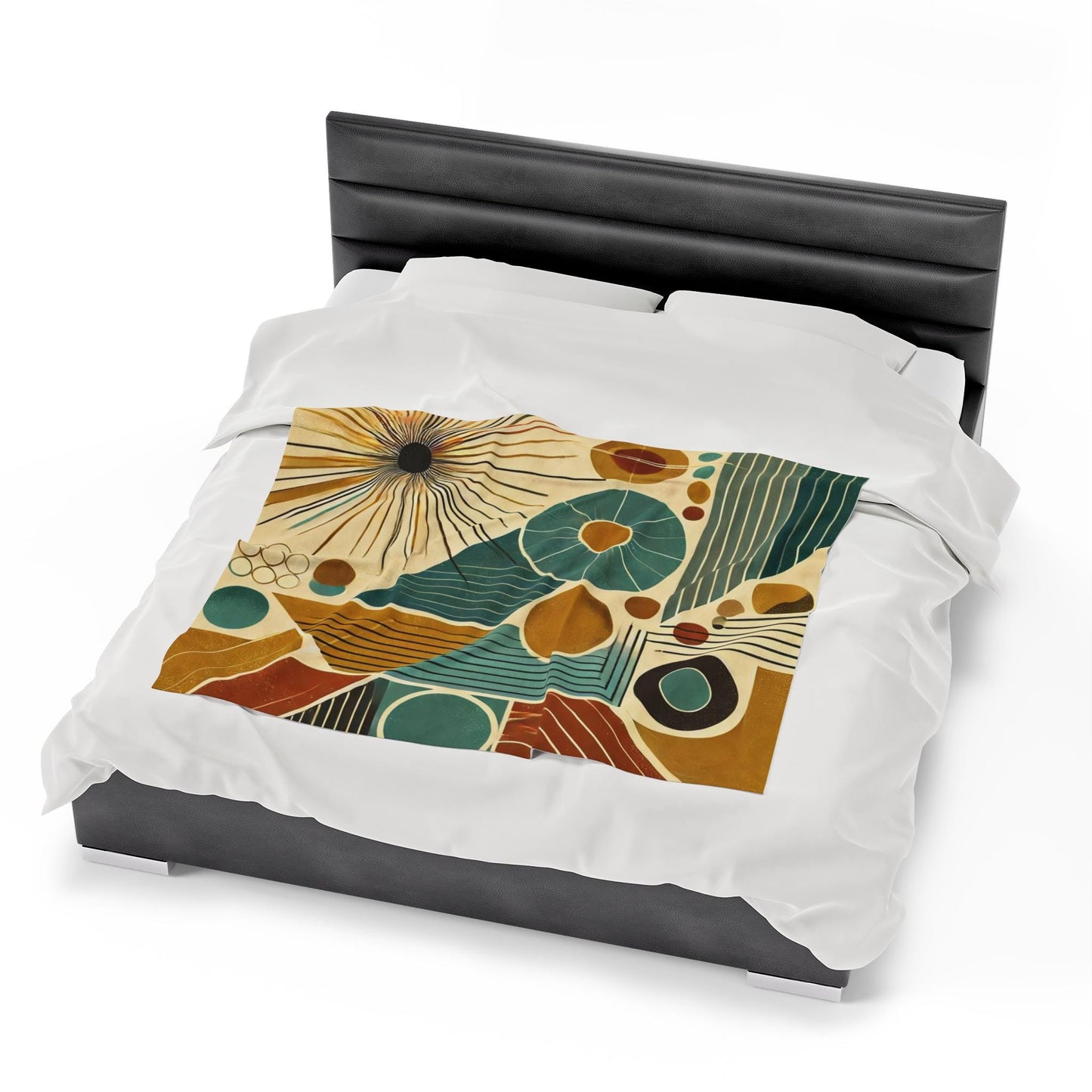 Plush Blanket, Mid-Century Modern Design, Soft Fleece Throw, Housewarming Gift, Chic Home Decor, Sputnik Theme, Warm Bedding