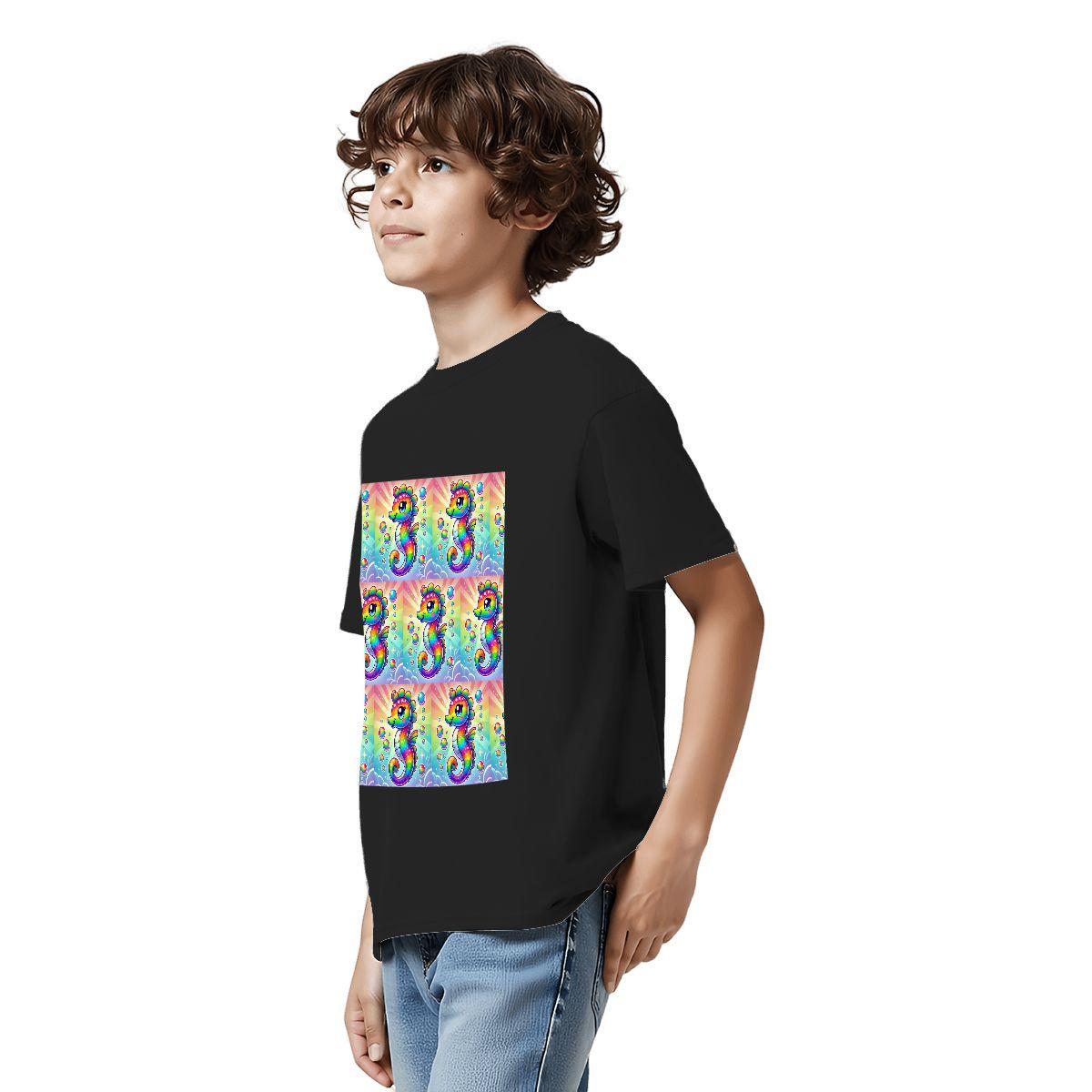 Kids Tee, Fun Seahorse Youth T-Shirt, Unique Birthday Gift, Under The Sea Vacation Wear, Original Art Tee, Kid's Fashion, Back To School