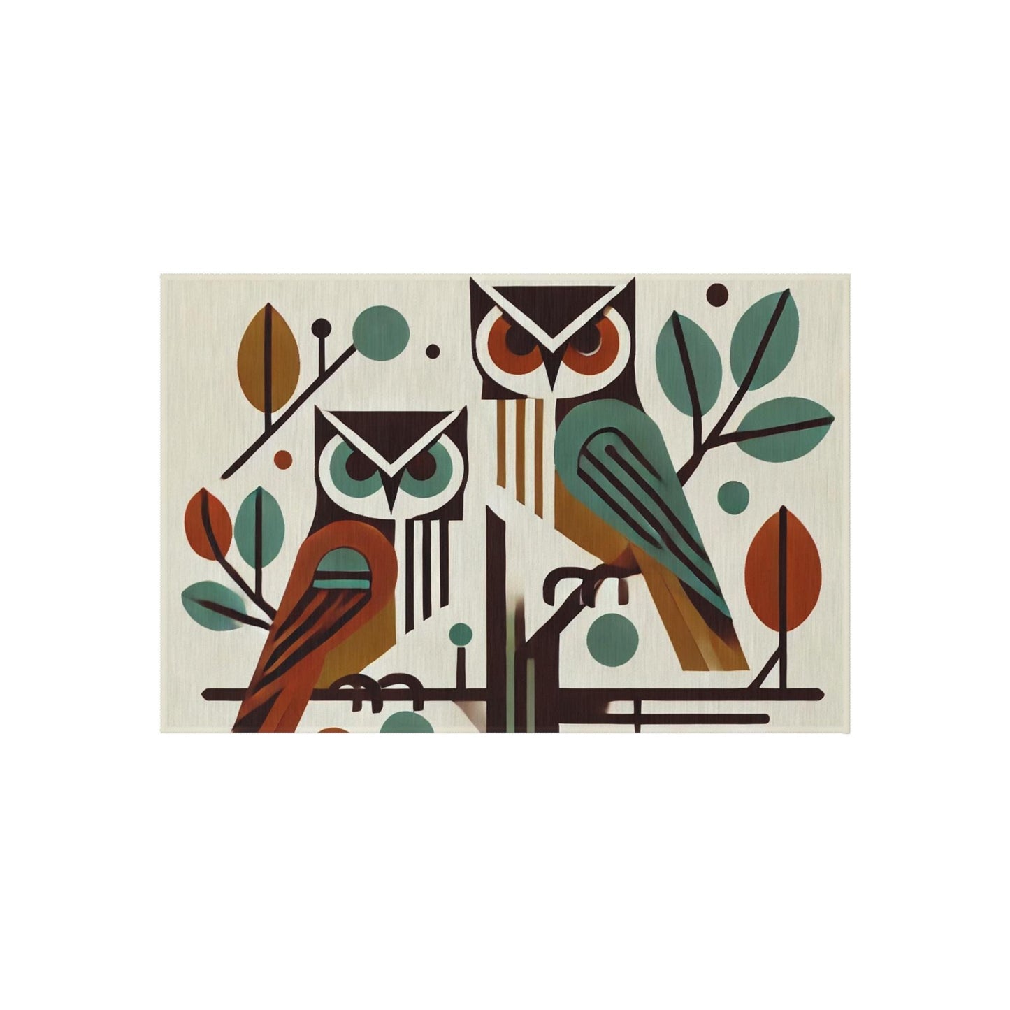 Owl Door Mat Mid-Century Modern, Outdoor Rug, Welcome, Patio Rug, Bauhaus, Retro Charm, Home Decor, Housewarming Gift, Porch, Indoor/Outdoor