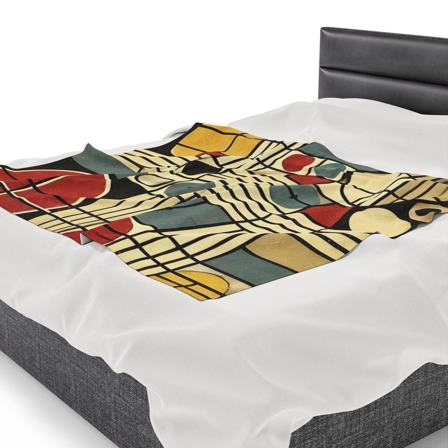 Plush Blanket, Mid-Century Modern Design, Soft Fleece Throw, Housewarming Gift, Chic Home Decor, Bauhaus Theme, Warm Bedding