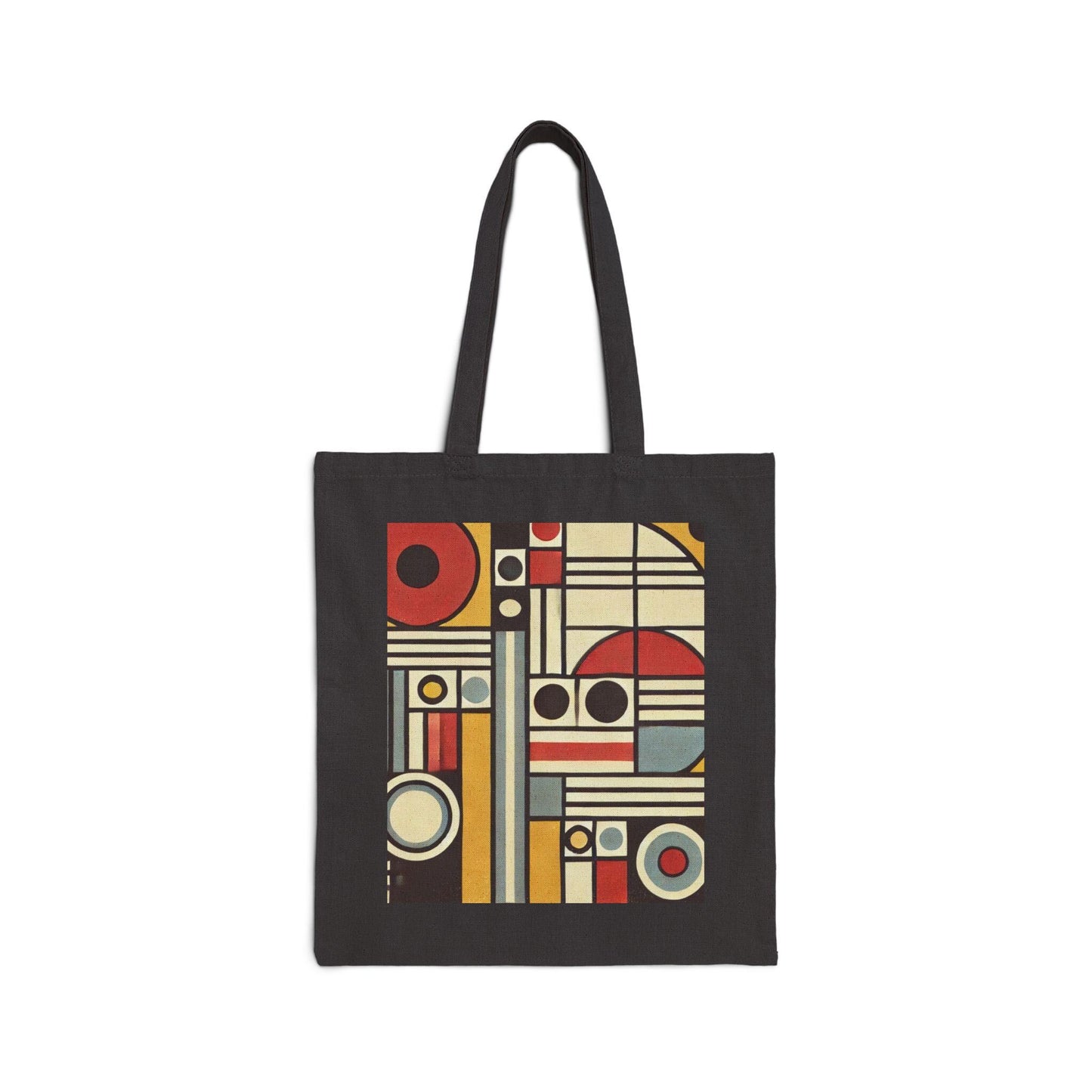 Mid-Century Modern Cotton Canvas Tote Bag - Design Lover Gift, Retro Shoulder Bag, Bauhaus Shopping Bag, Vintage Tote, Book Lover