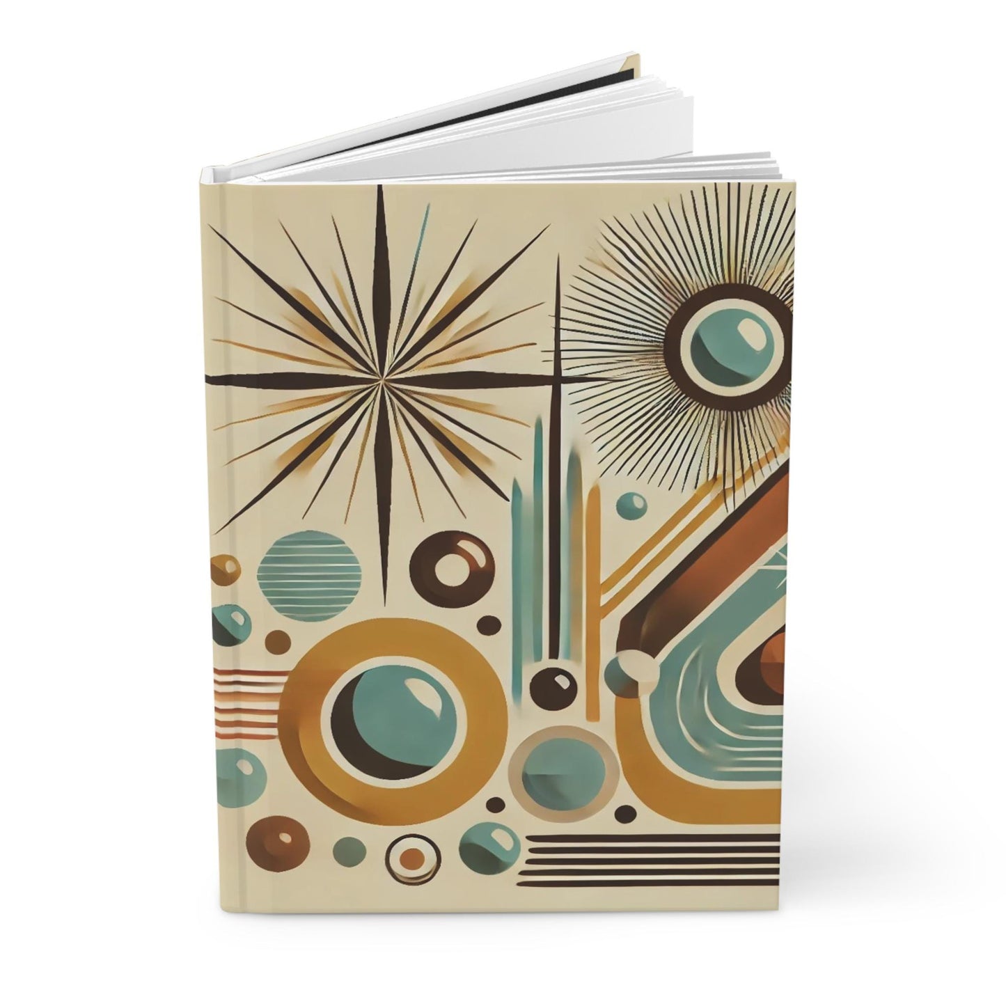 Journal Hardcover, Mid-Century Vintage Charm Notebook, Books Lovers Gift, Retro Matte Diary, Design Lovers Journal, Literature Enthusiast