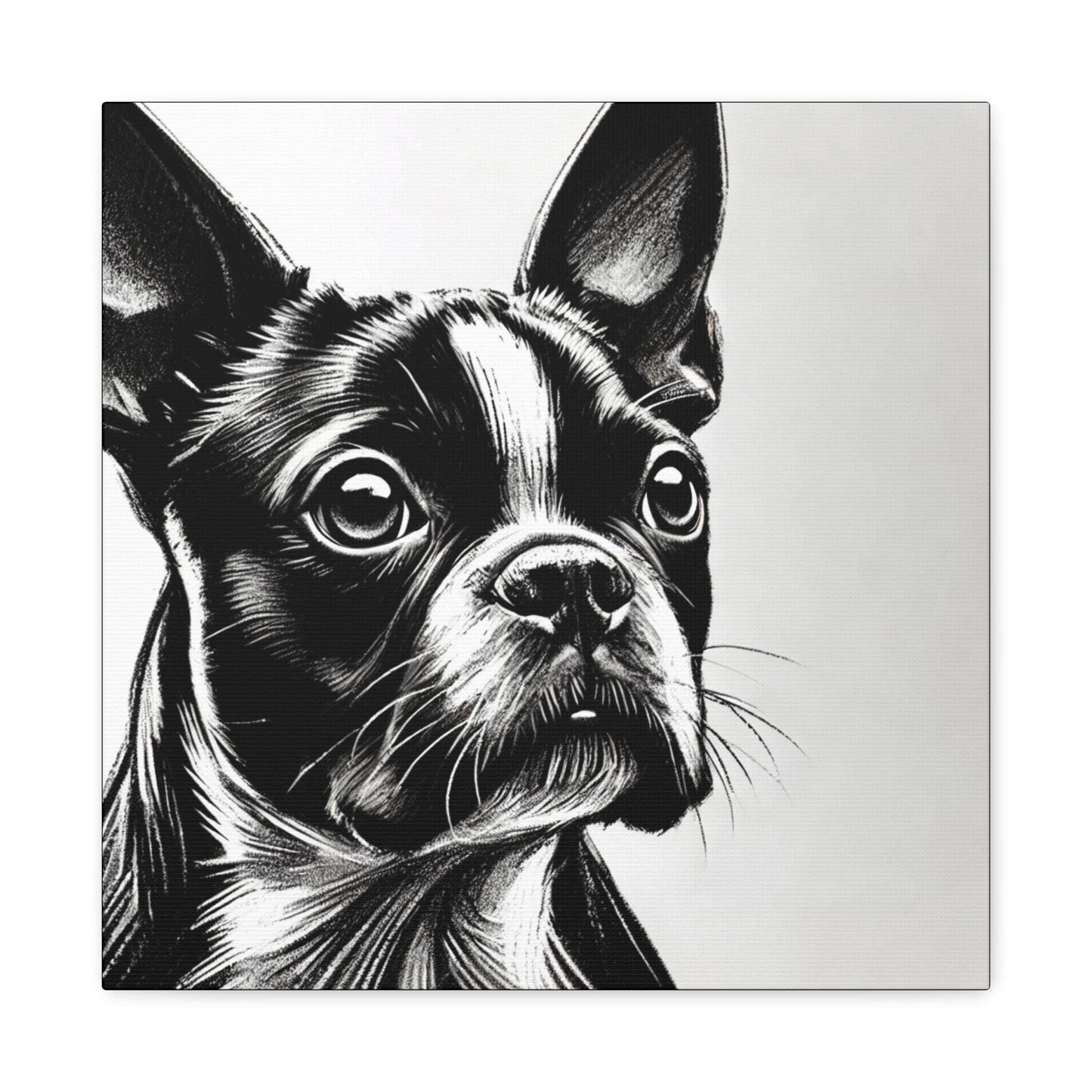 Boston Terrier Canvas Print, Modern Watercolor Design, Dog Wall Art, Modern Queer Decor, LGBT Housewarming Gift, Matte Canvas, Gay Dog Lover