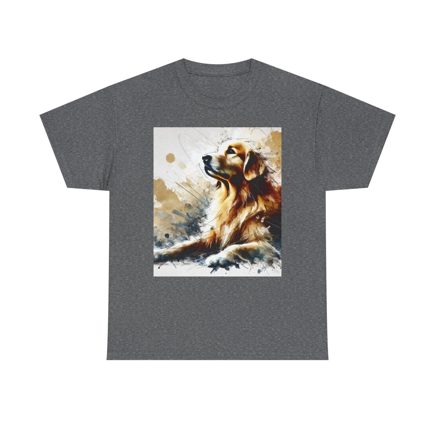 Dog Tee, Golden Retriever Watercolor Design, Unisex LGBT Dog Lover Gift, Gay Graphic Top, Unisex Heavy Cotton T-shirt, 7 Colors