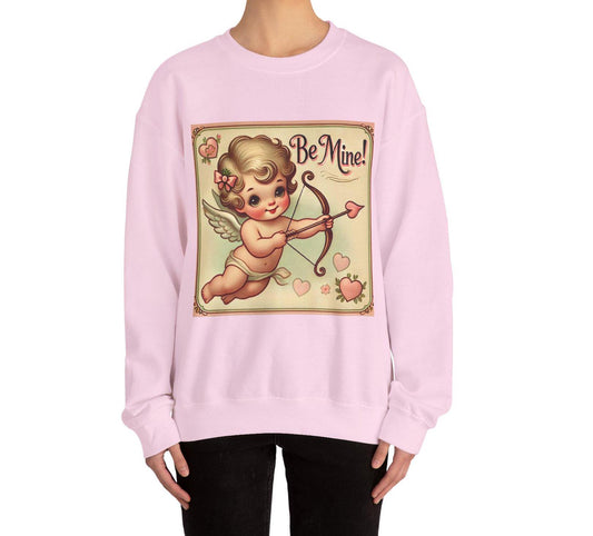 Cute Valentine's Day Cupid Unisex Heavy Blend™ Sweatshirt, Be Mine, Sweetheart Gift, Romantic Gift for Wife or Girlfriend, Valentines Gift