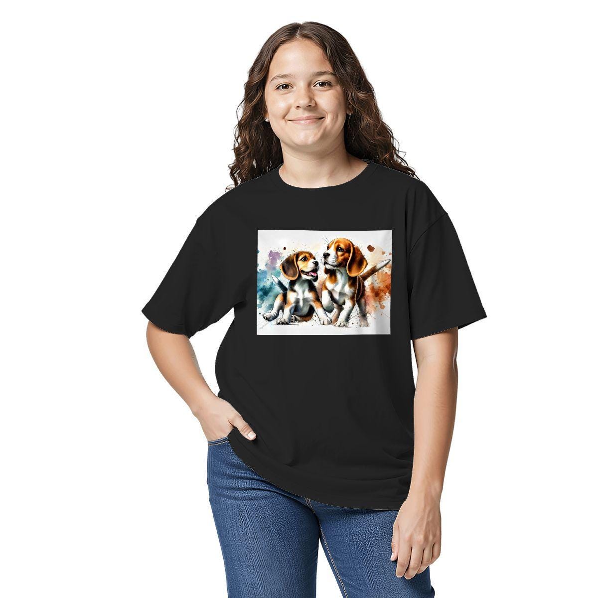 Kids Tee, Fun Beagle Youth T-Shirt, Unique Birthday Gift, Casual Vacation Wear, Original Art Tee, Kid's Fashion Design, Back To School