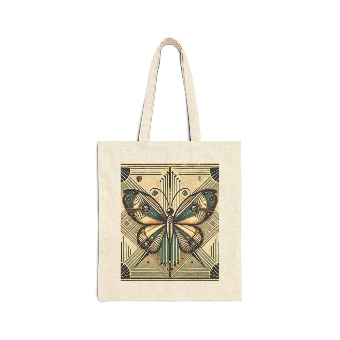 Butterfly Tote Bag, Art Deco Design, Durable Market Bag, Vintage Chic, Book Lover Gift, Reusable Grocery Bag, Eco-Friendly, Canvas Tote