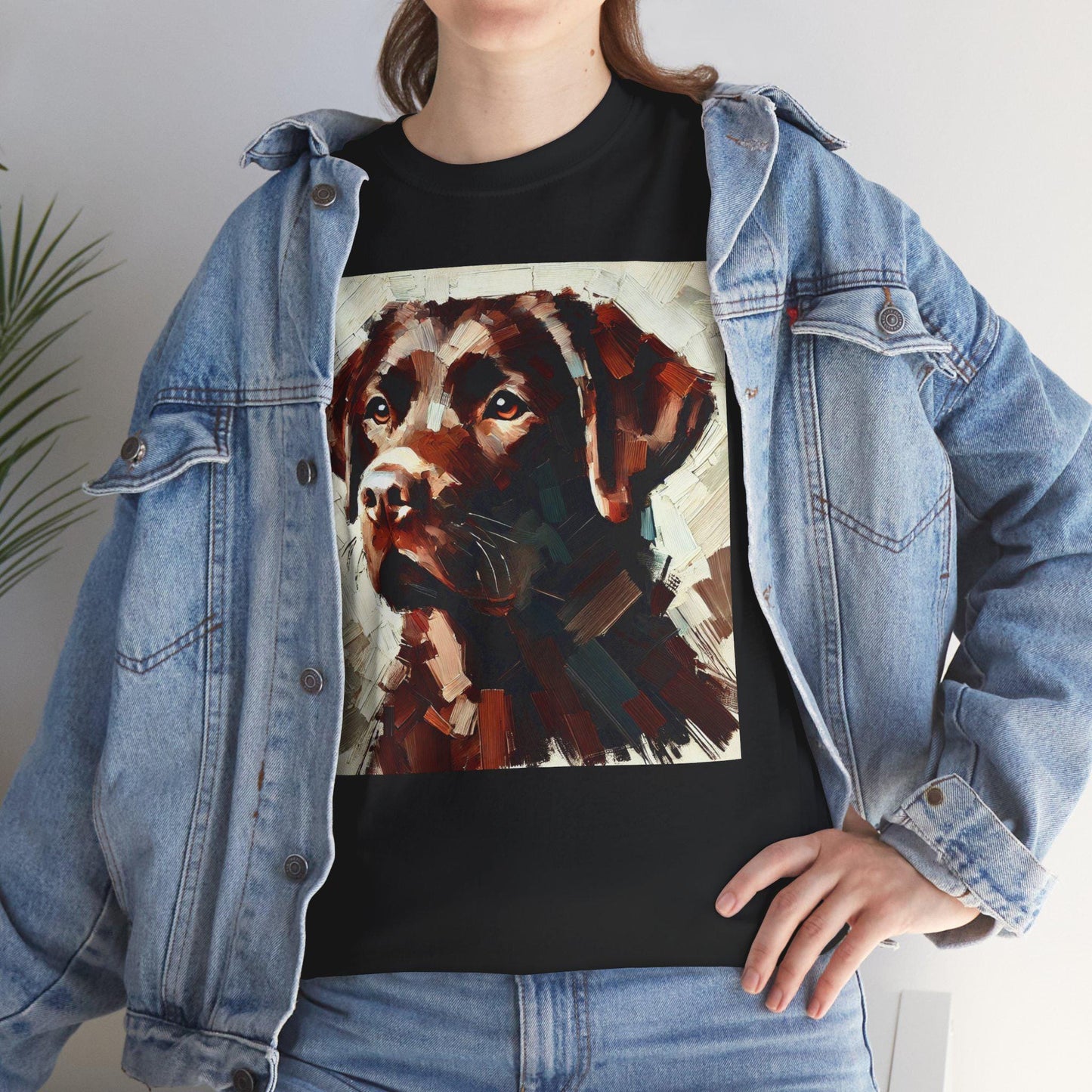Dog Tee, Labrador Retriever Impressionist Design, Unisex LGBT Dog Lover Gift, Gay Graphic Top, Unisex Heavy Cotton T-shirt, 7 Colors 8 Sizes