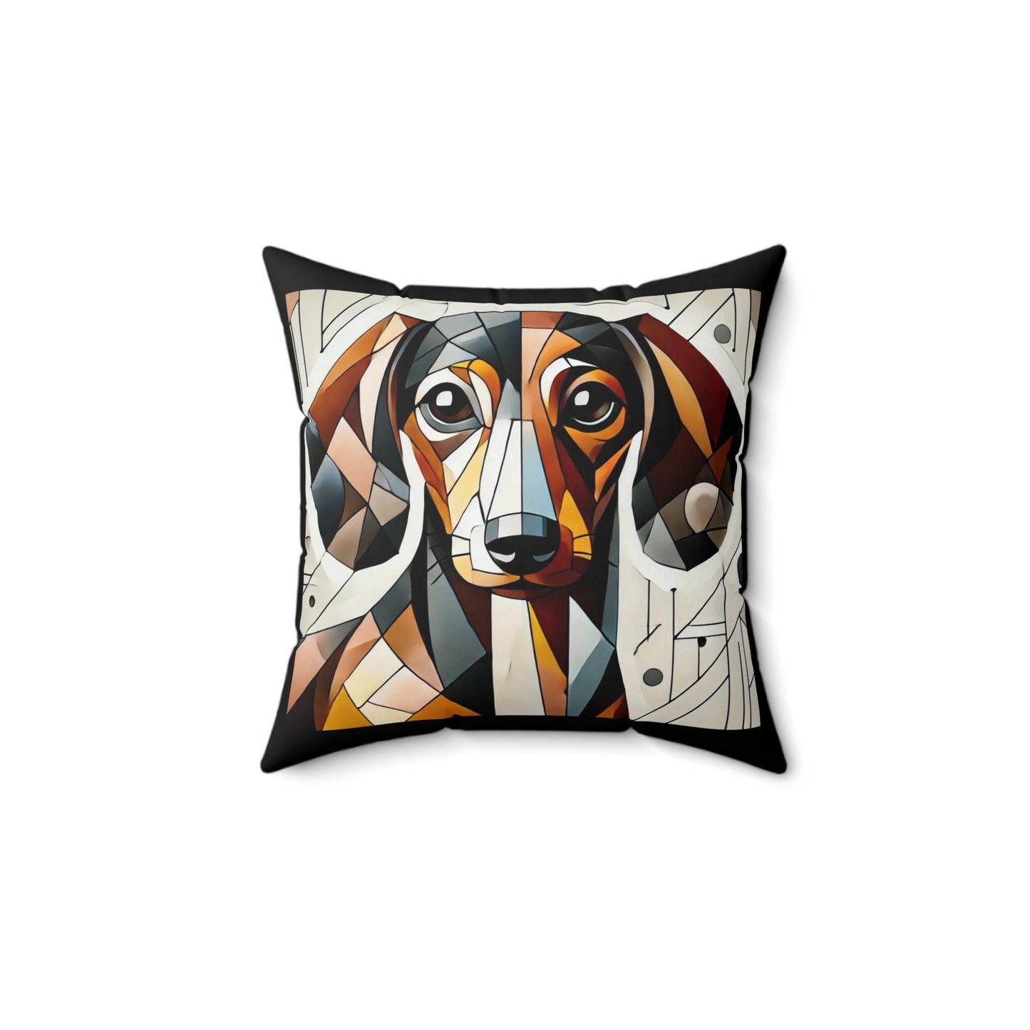 Pillow Dachshund Original Modern Cubist Design, LGBT Housewarming, Soft Throw Pillow, Chic Home Decor, Gay Weiner Dog Lover Art Gift