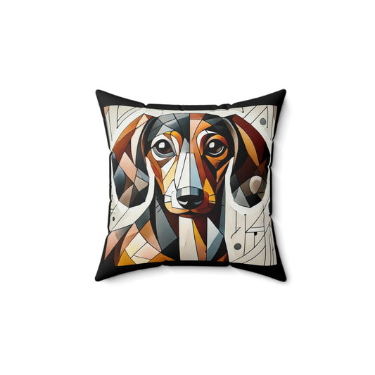 Pillow Dachshund Original Modern Cubist Design, LGBT Housewarming, Soft Throw Pillow, Chic Home Decor, Gay Weiner Dog Lover Art Gift