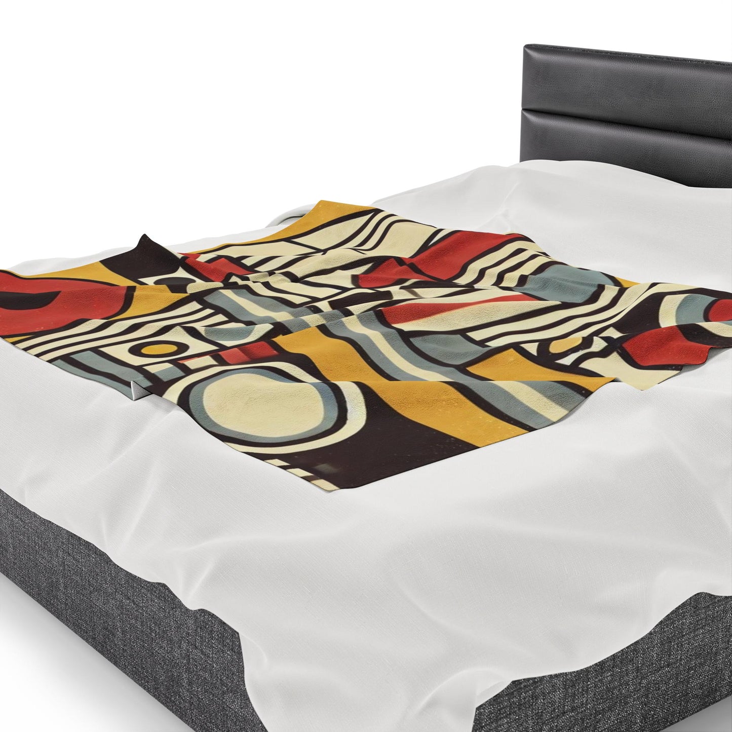 Plush Blanket, Mid-Century Modern Design, Soft Fleece Throw, Housewarming Gift, Chic Home Decor, Bauhaus Theme, Warm Bedding