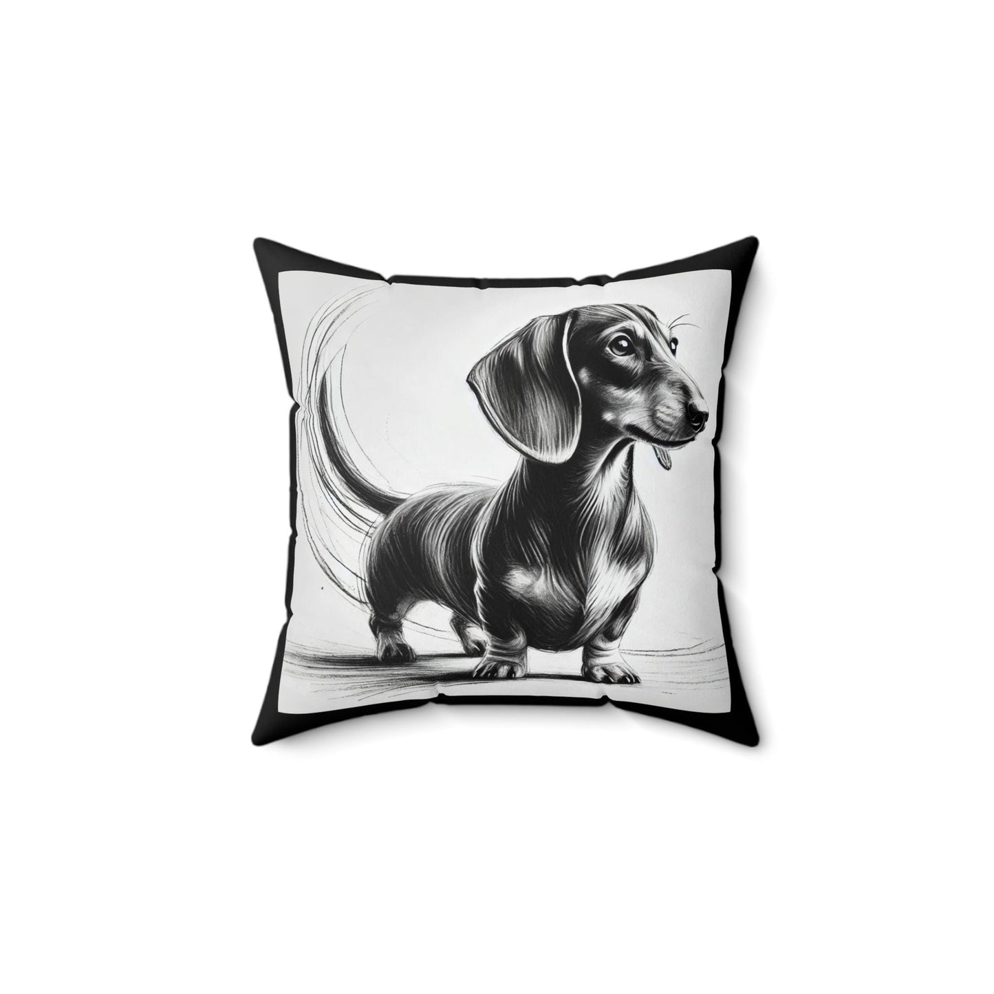 Pillow Dachshund Original Charcoal Sketch Design, LGBT Housewarming, Soft Throw Pillow, Chic Home Decor, Gay Weiner Dog Lover Art Gift