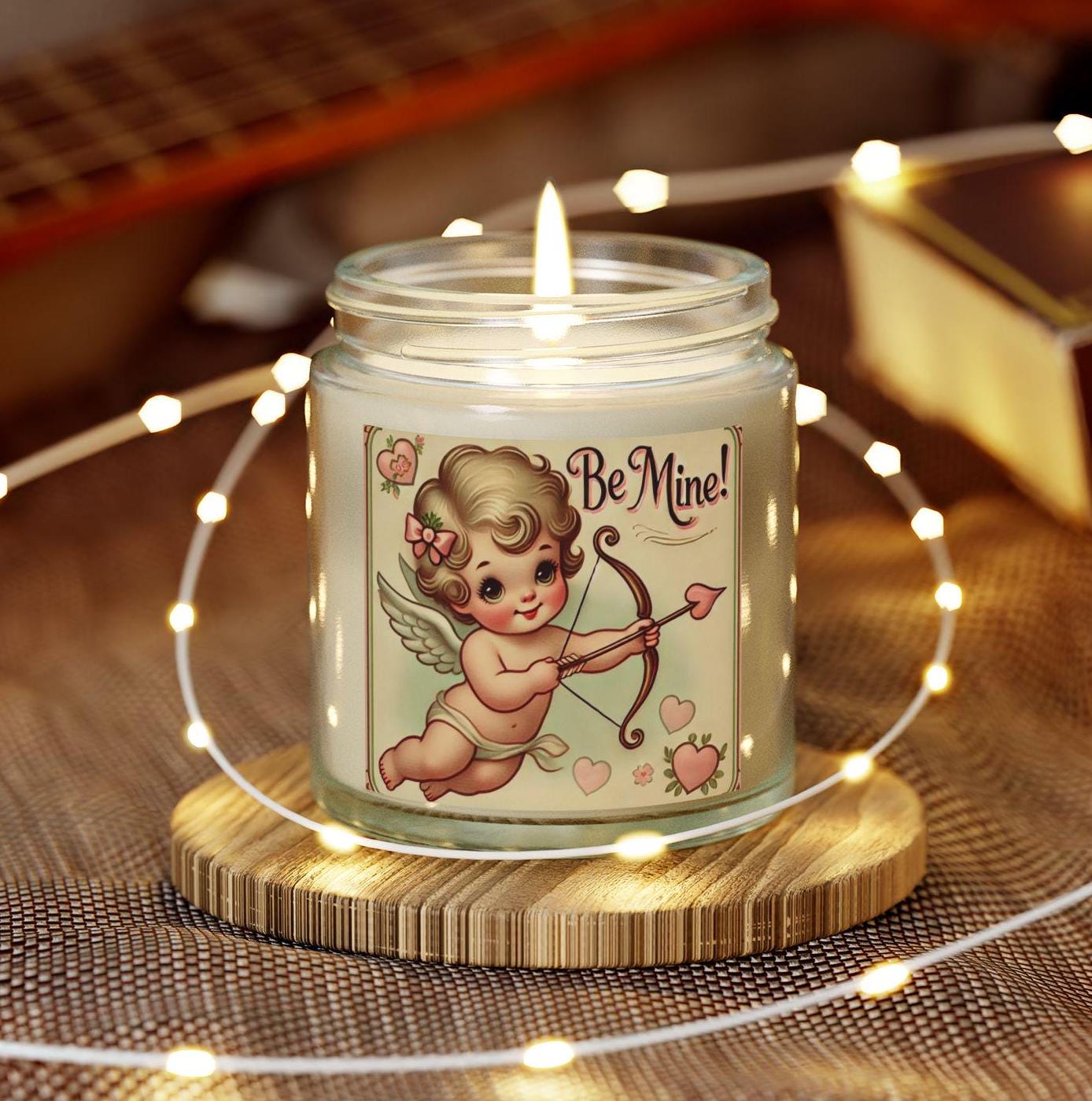 Sweet Valentine's Day Gift Scented Candles, Coconut Apricot Wax (4oz), Gift for Girlfriend, Wife, Valentines Gift, Sweetheart Gift