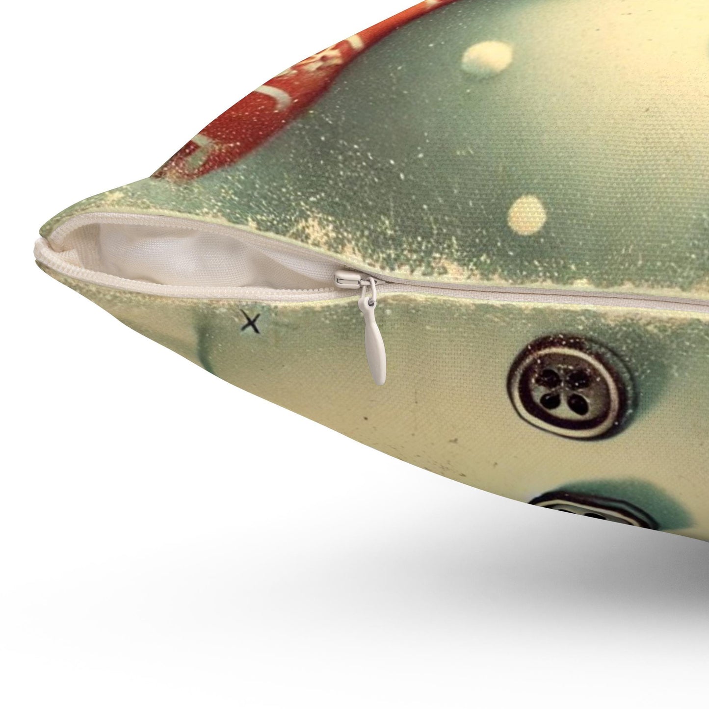 Christmas Pillow Frosty Cowboy Snowman (14"x14" Square), Holiday Gifts, Christmas Village, Season's Greetings