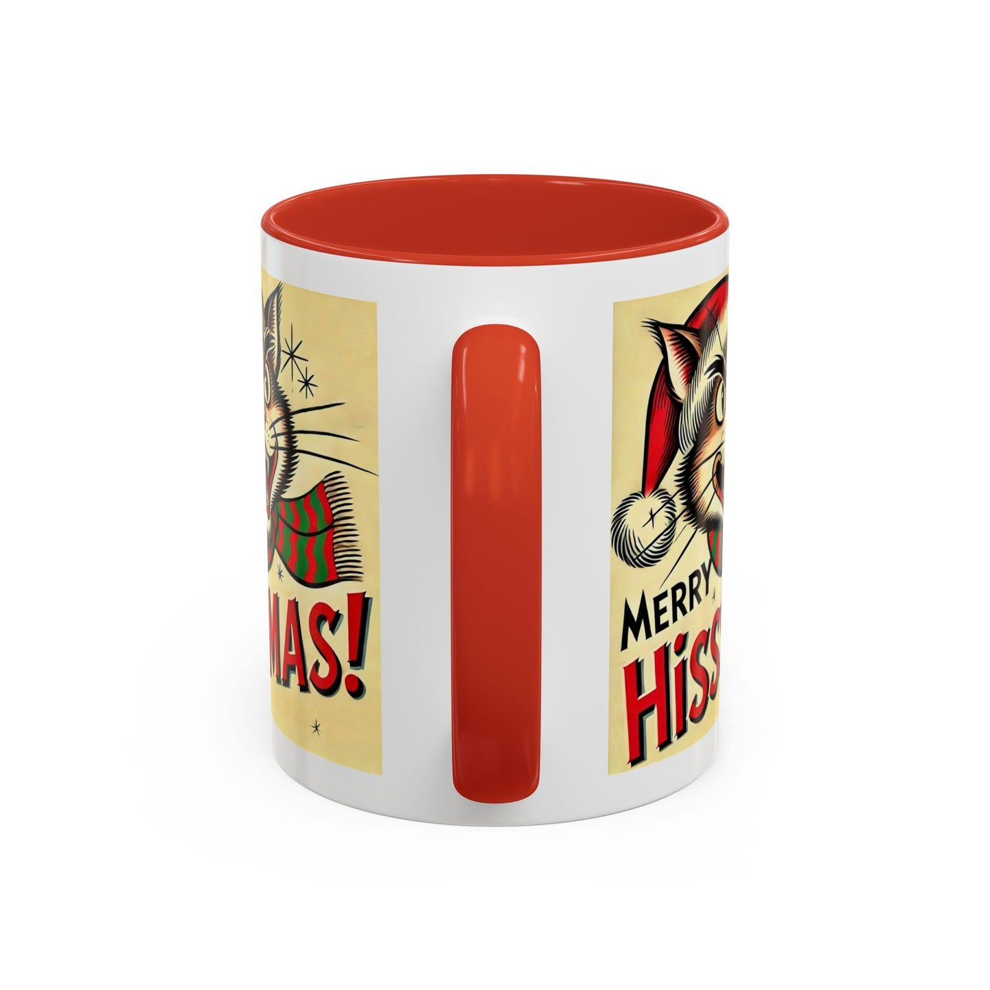 Holiday Cat Coffee Mug (11oz), Merry Hisssmas! Gift for Cat Lover, Cat Parent Gift, Coffee Lover