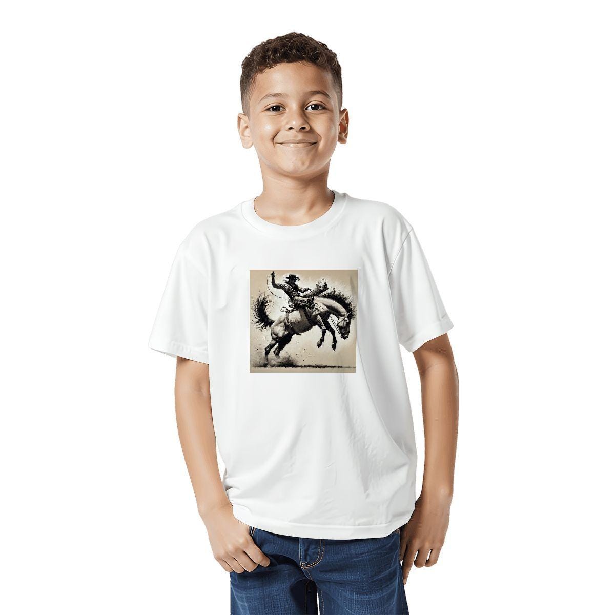 Kids Tee, Youth Horse Lover Gift, Cute Summer Cowboy Vacation Apparel, Original Shirt, Birthday Present, Animal Lover Outfit, Back To School