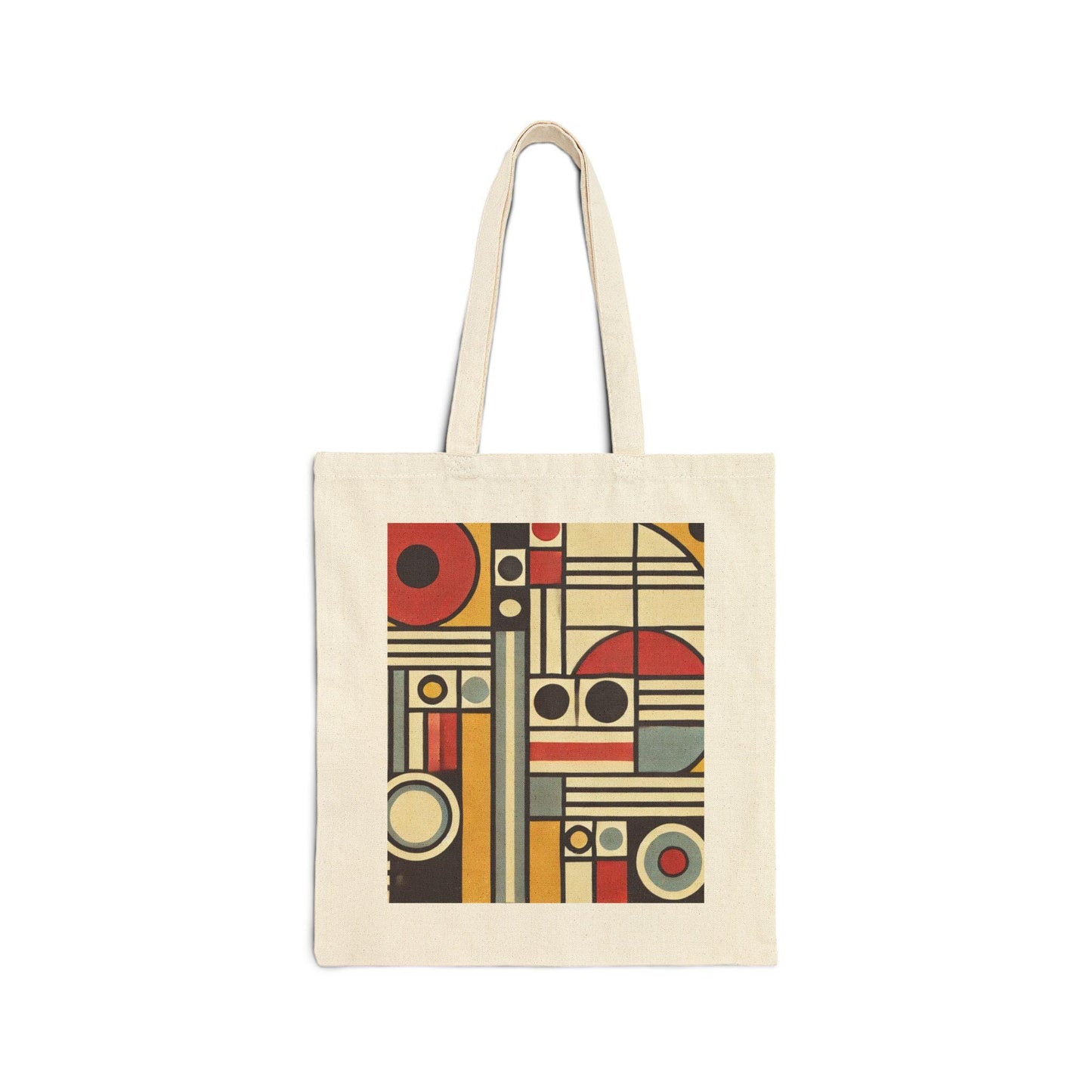 Mid-Century Modern Cotton Canvas Tote Bag - Design Lover Gift, Retro Shoulder Bag, Bauhaus Shopping Bag, Vintage Tote, Book Lover